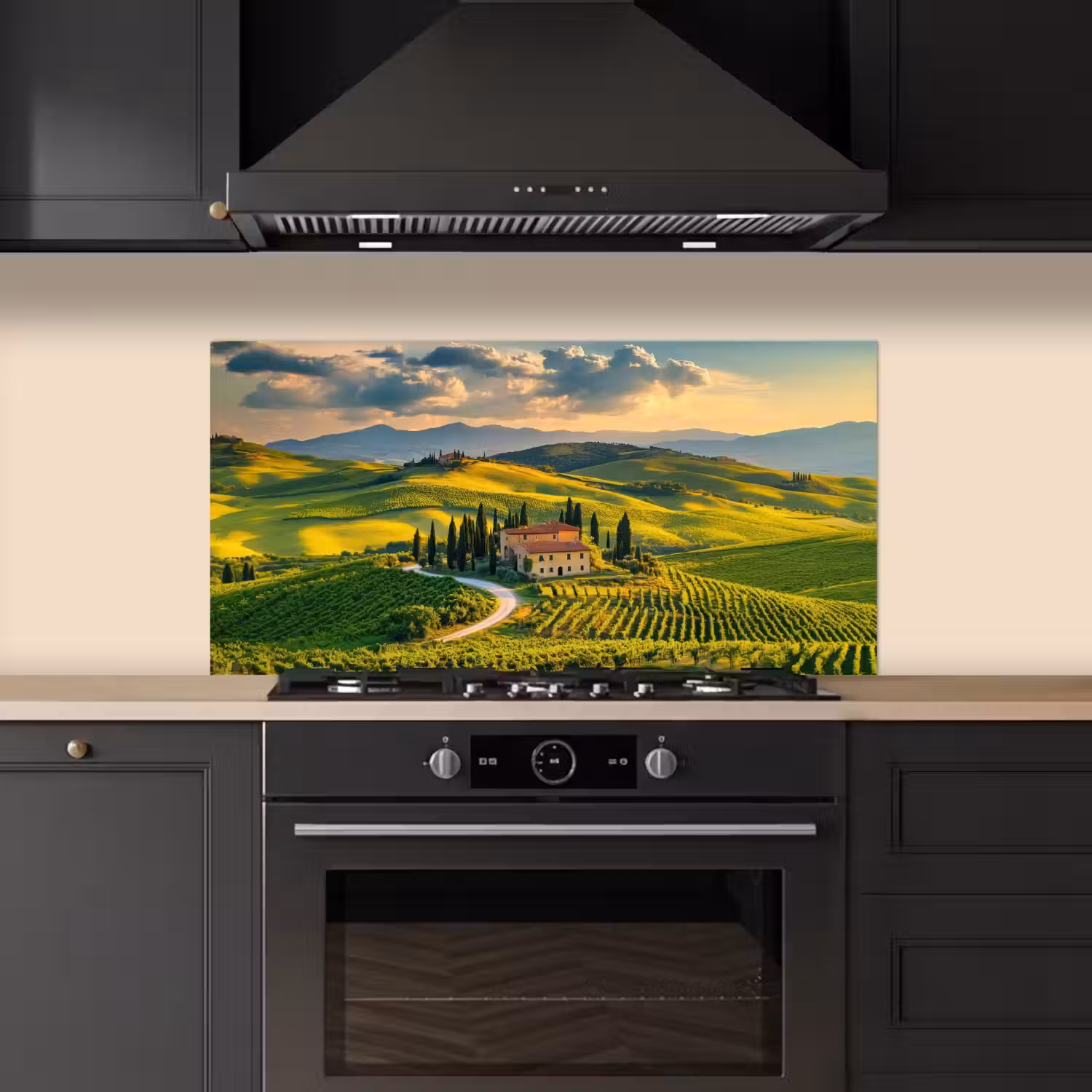 Toscane - Landschap - Wijngaarden keuken achterwand spatscherm middel -sfeer1