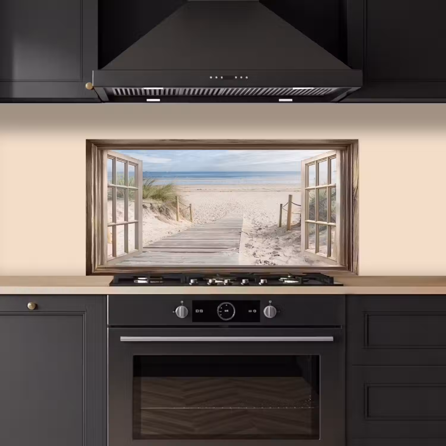 Doorkijk - Strand - Duinen - Pad - Landschap keuken achterwand spatscherm middel -sfeer1