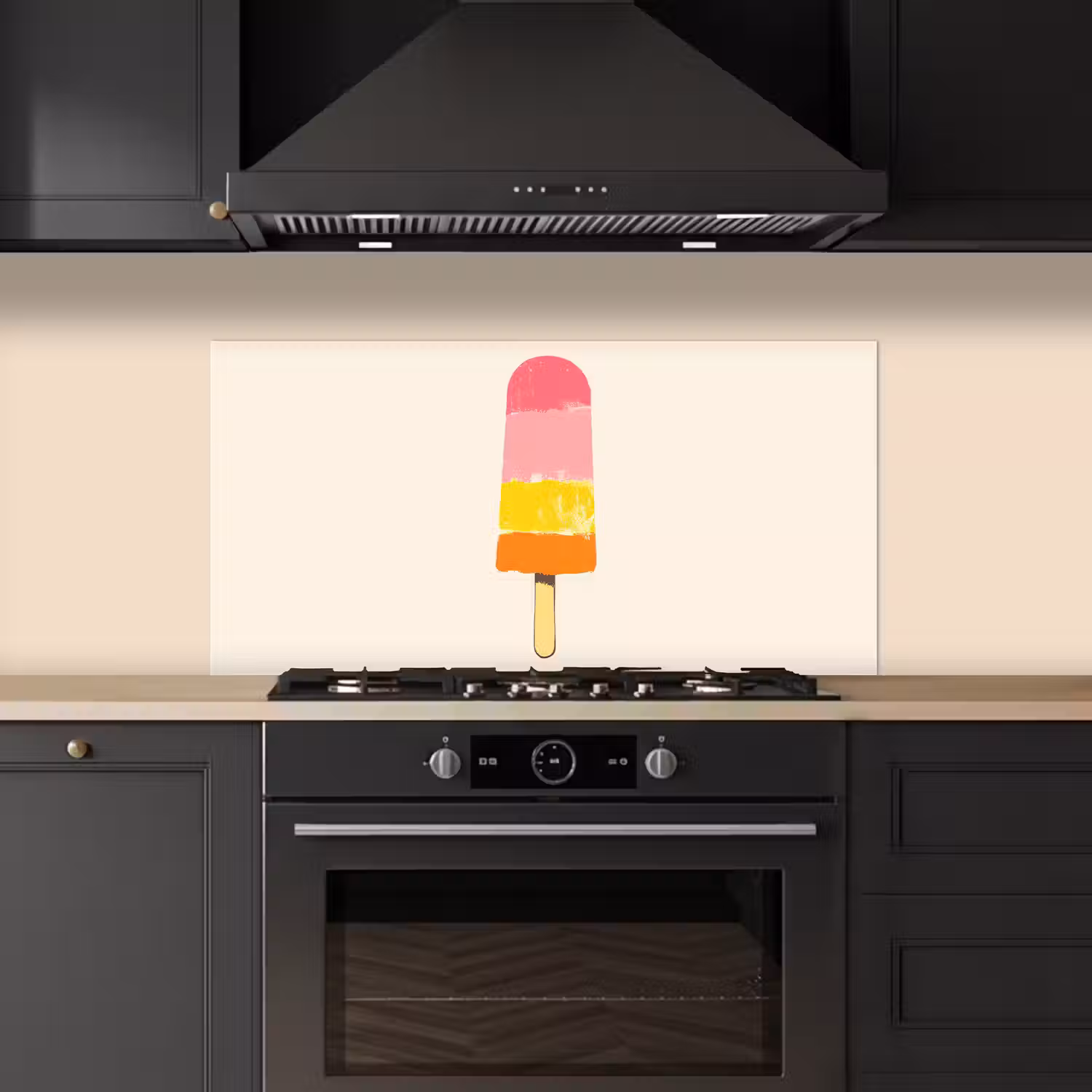 Waterijsje - Retro - Stokje - Roze keuken achterwand spatscherm middel -sfeer1