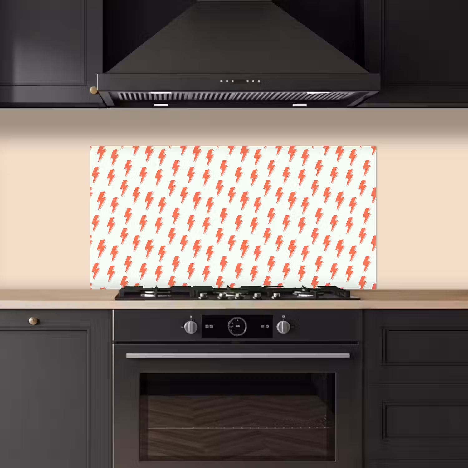 Wit - Rode - Bliksem keuken achterwand spatscherm middel 899 -sfeer1