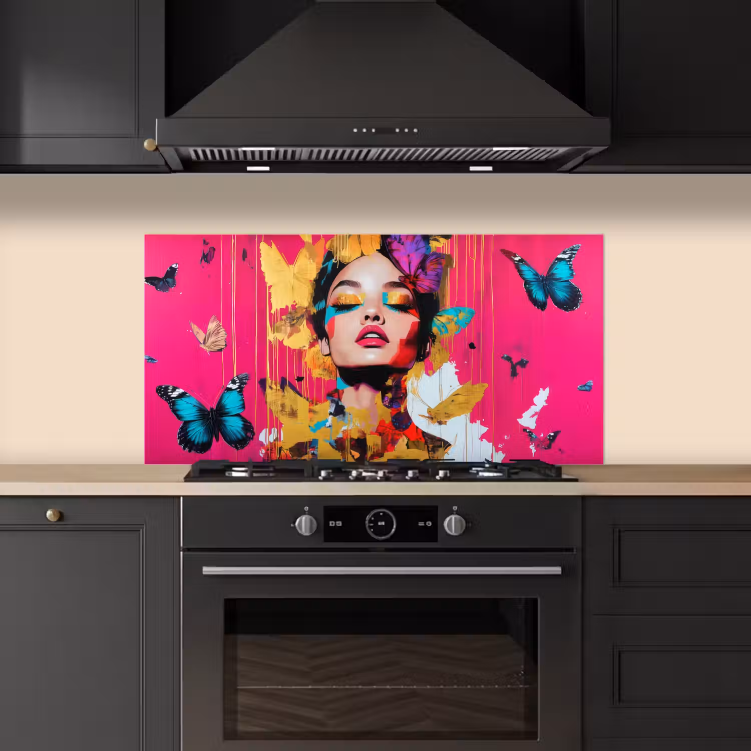 Vrouw - Abstract - Kleurrijk keuken achterwand spatscherm middel -sfeer1
