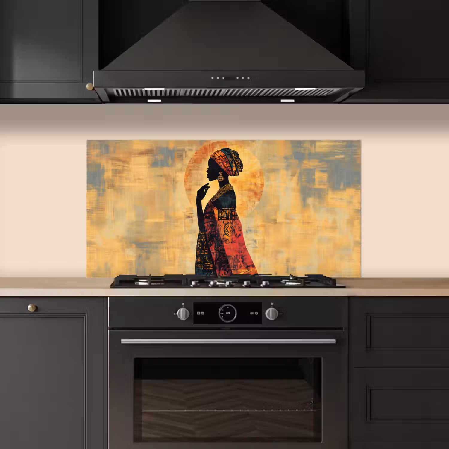 Vrouw - Silhouet - Patronen - Sierlijk keuken achterwand spatscherm middel -sfeer1