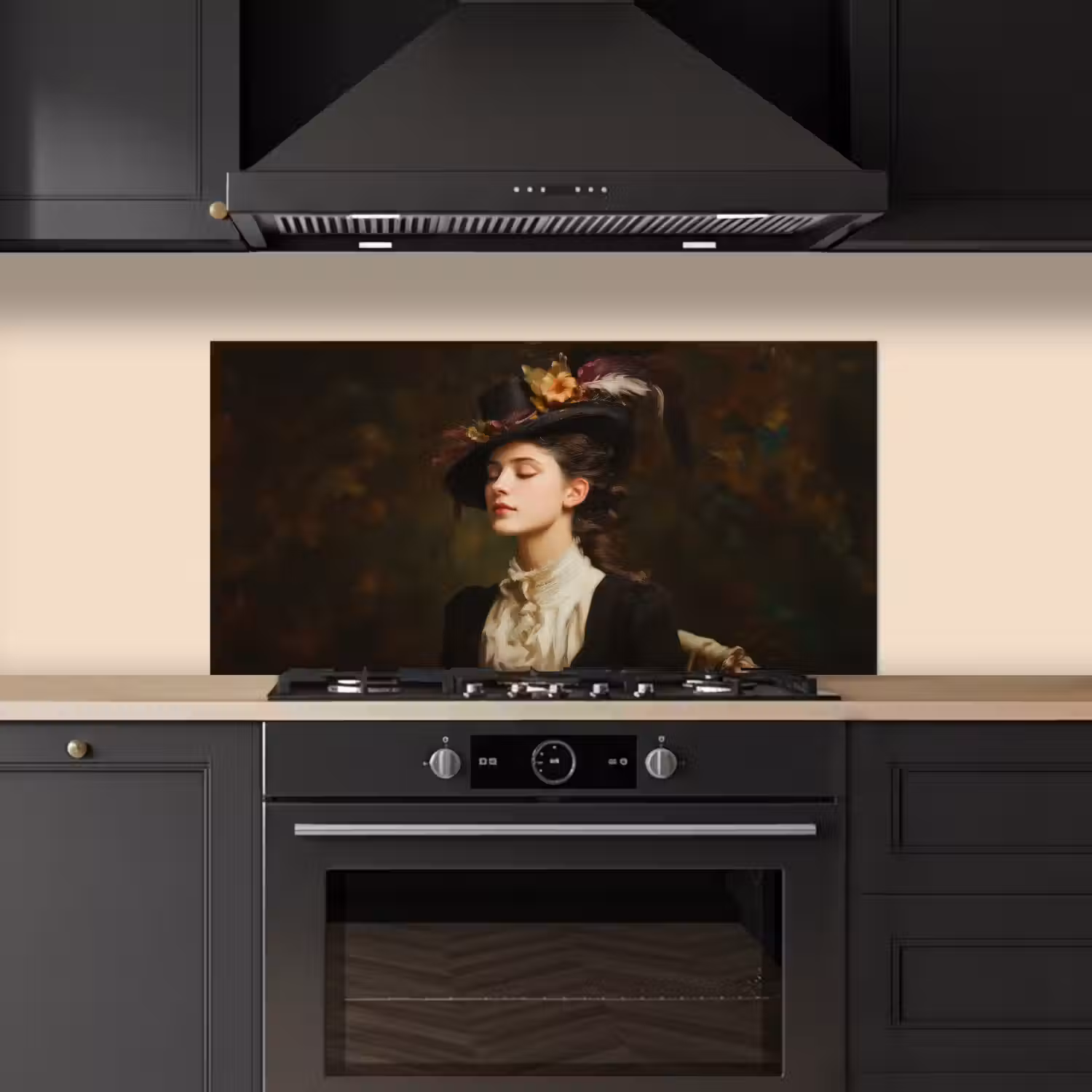 Vrouw - Victoriaans - Portret keuken achterwand spatscherm middel -sfeer1