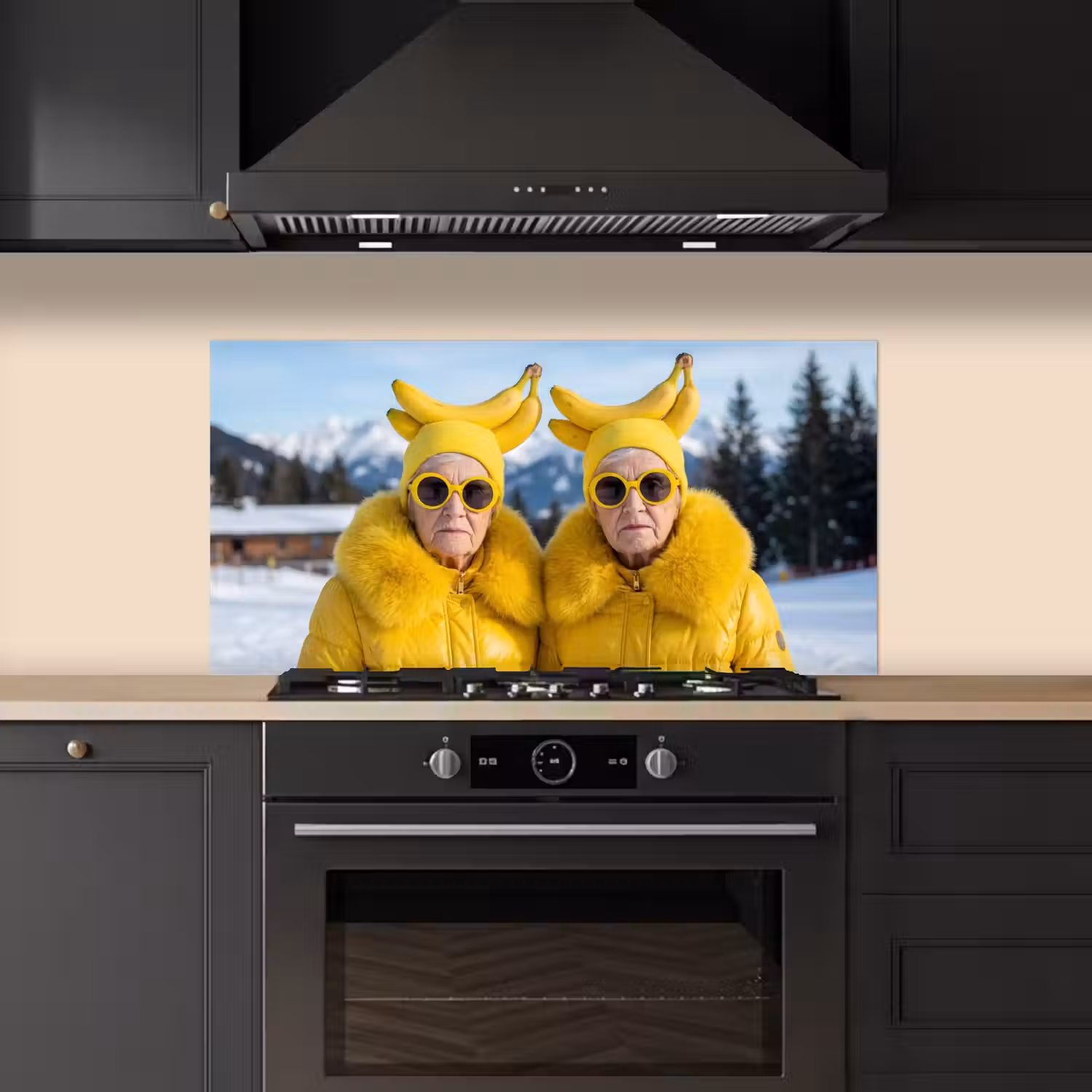 Vrouwen - Bananen - Geel keuken achterwand spatscherm middel -sfeer1