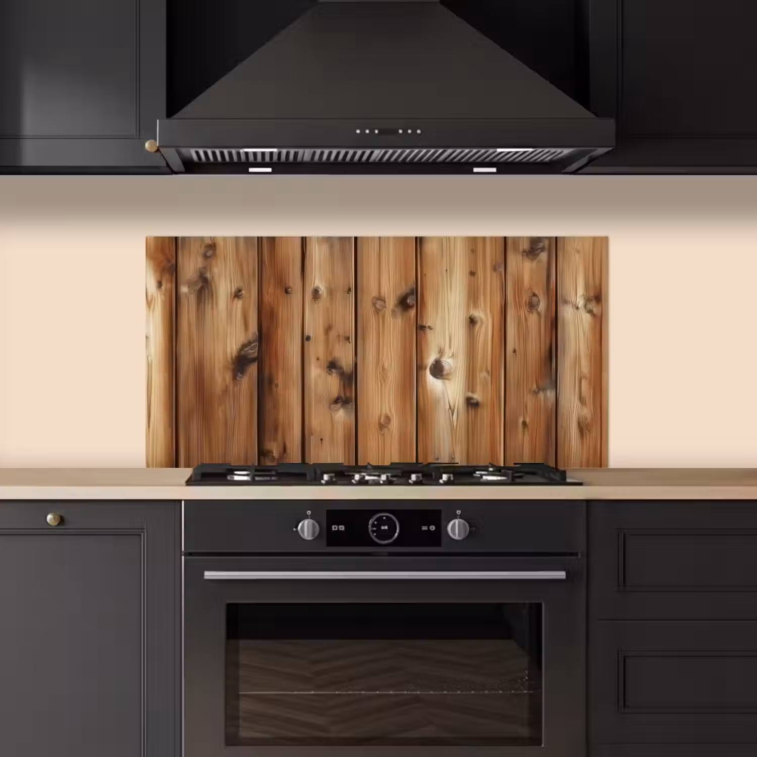 Hout - Planken - Bruin keuken achterwand spatscherm middel -sfeer1