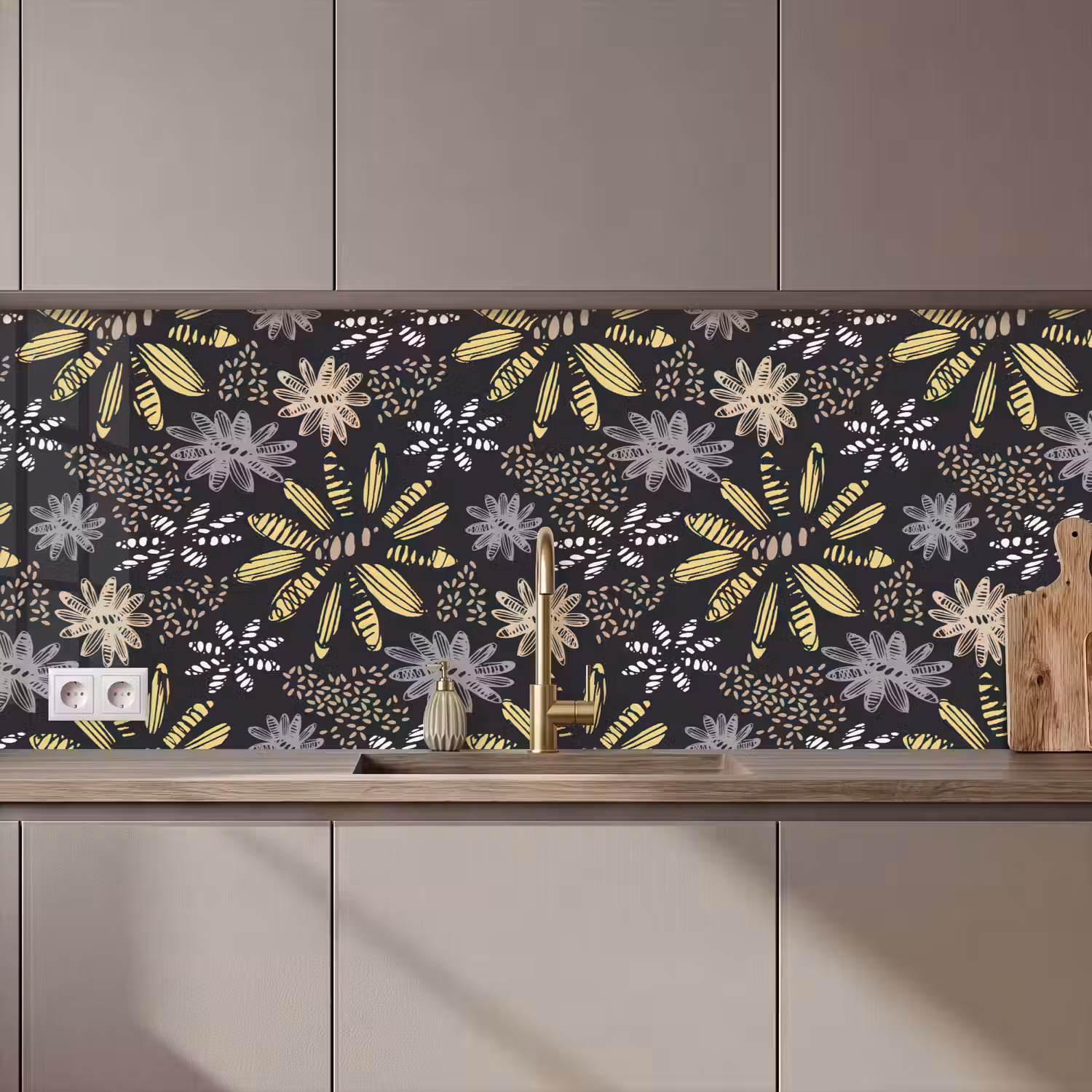 Abstract - Bloemen - Patronen keuken achterwand 2 middel 871 zz_3dshopping