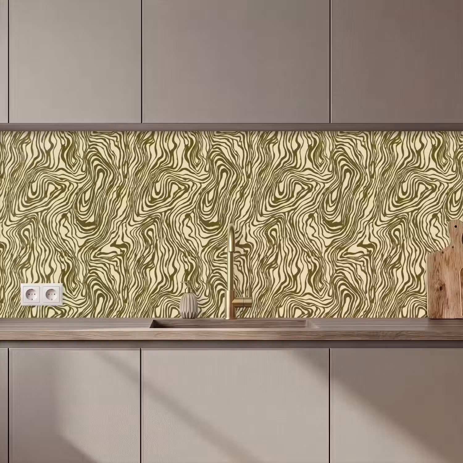 Abstract - Marmer - Groen keuken achterwand 2 middel 871 zz_3dshopping