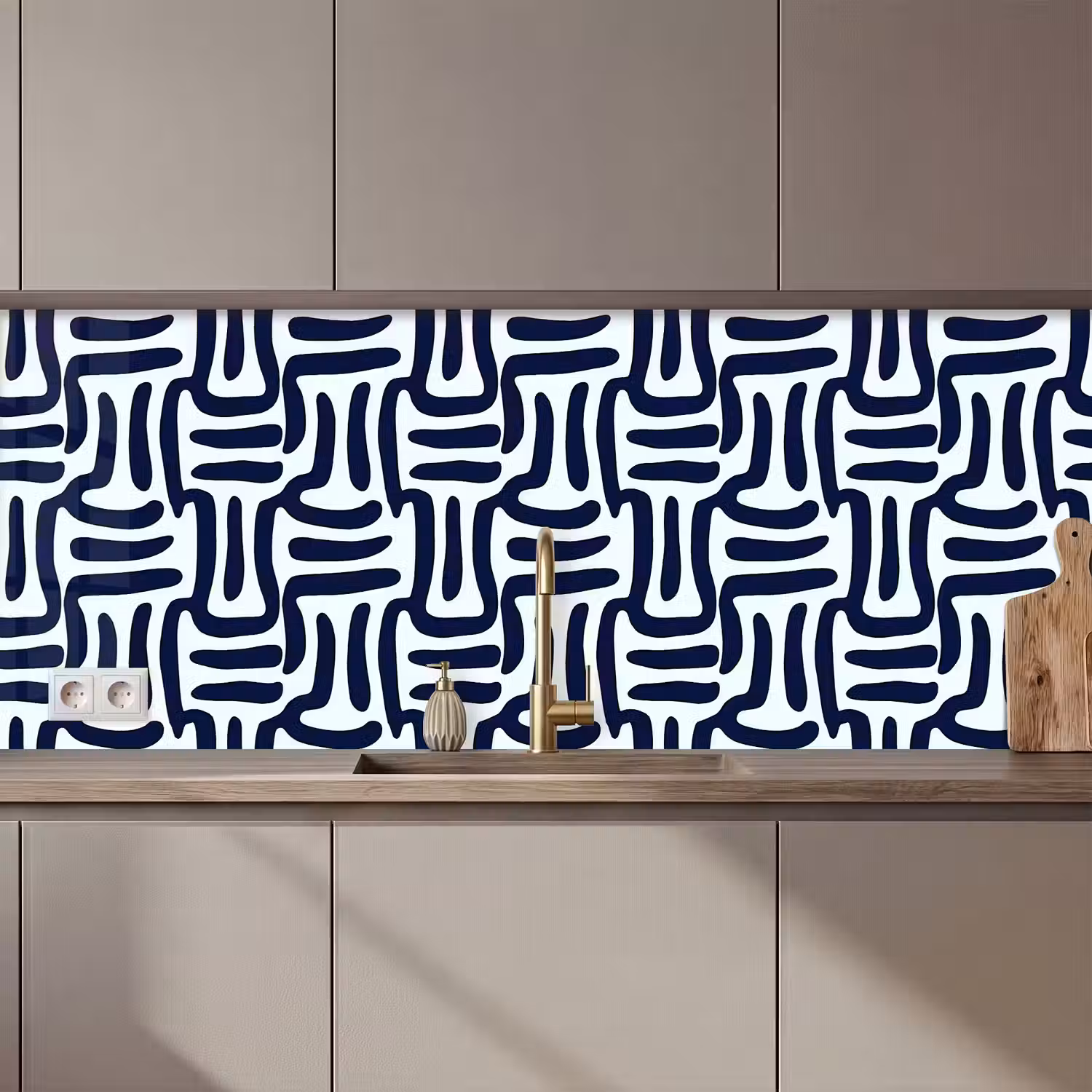 Abstract - Modern - Blauw keuken achterwand 2 middel 871 zz_3dshopping