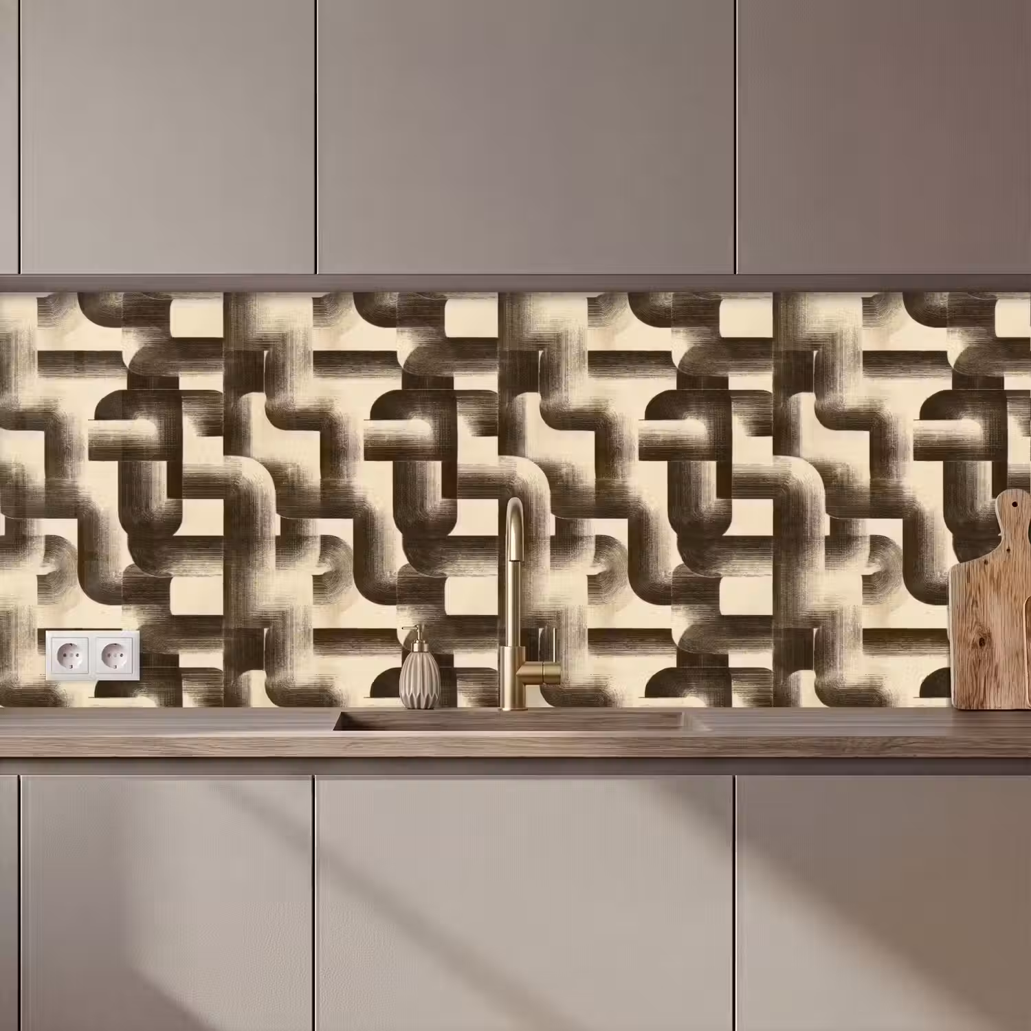 Abstract - Retro - Zwart keuken achterwand 2 middel 871 zz_3dshopping
