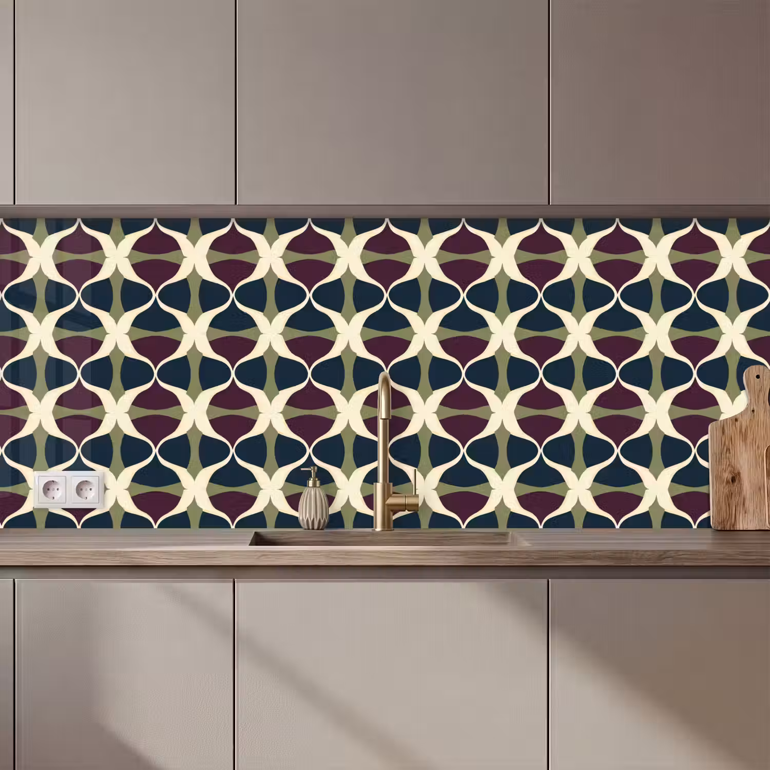 Abstract - Retro - Kleurrijk keuken achterwand 2 middel 871 zz_3dshopping