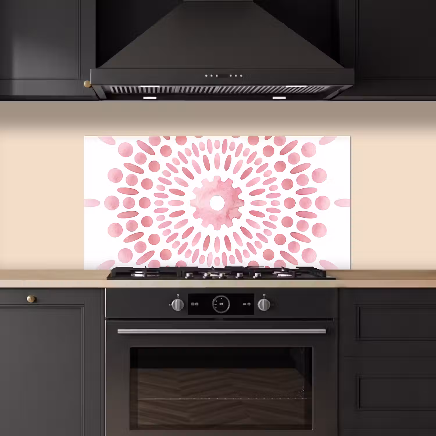 Abstract - Vormen - Patroon - Aquarel - Roze keuken achterwand spatscherm middel -sfeer1