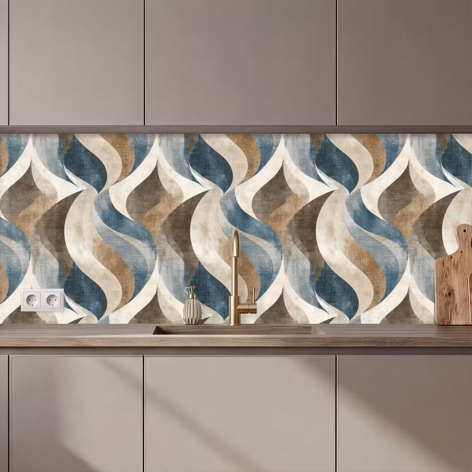 Abstract - Golven - Kleurrijk keuken achterwand 2 middel 871 zz_3dshopping