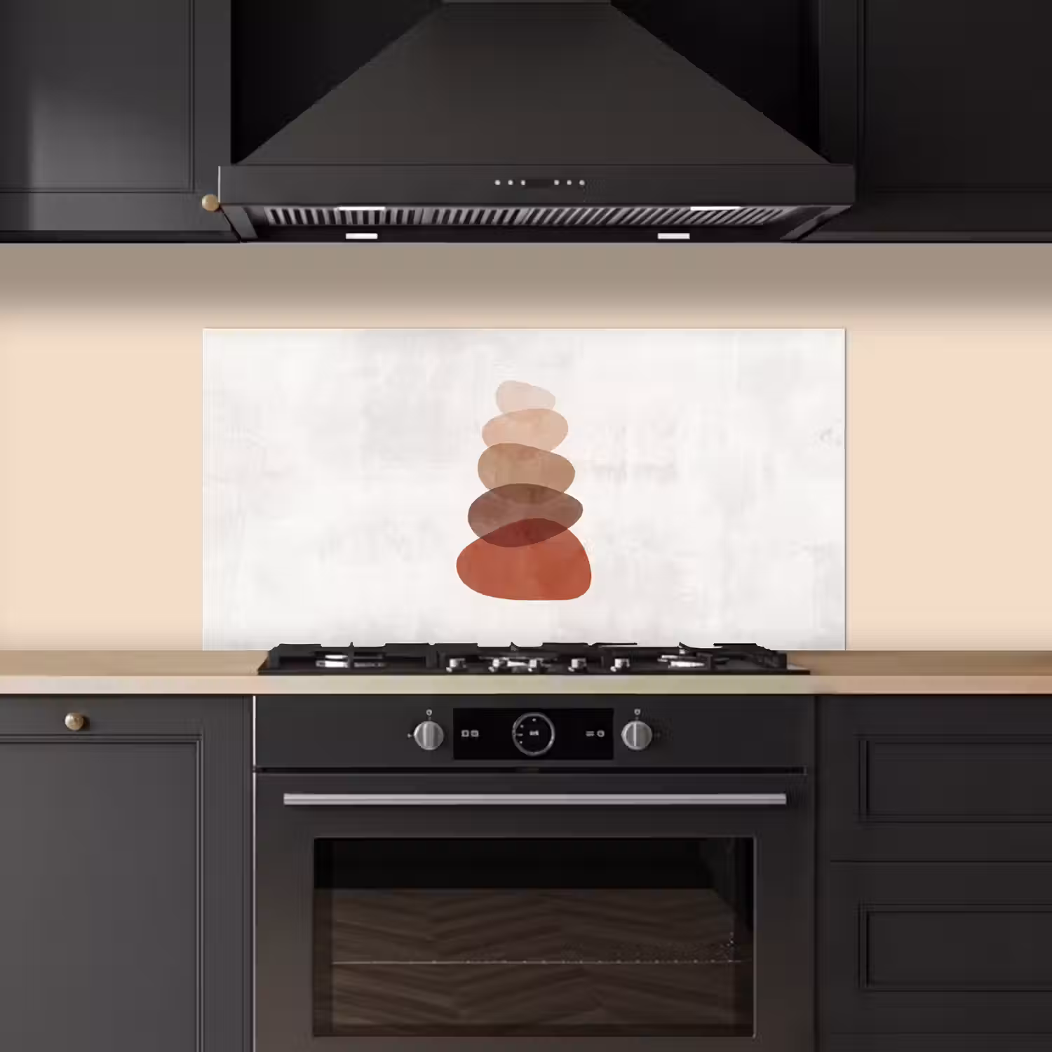 Abstractie - Gestapeld - Balans - Modern - Aardetinten keuken achterwand spatscherm middel -sfeer1