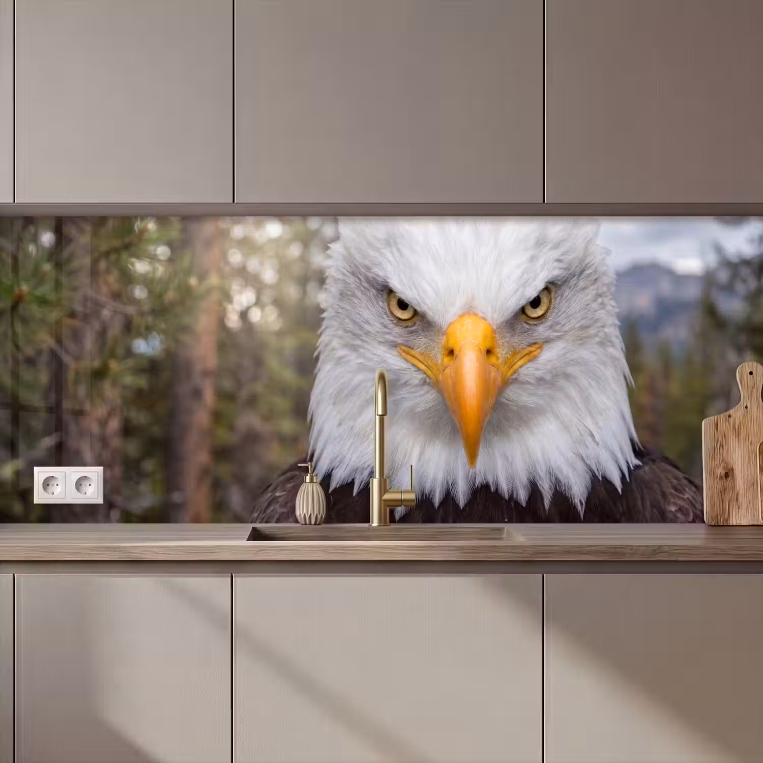 Amerikaans - Zeearend - Portret - Geel keuken achterwand 2 middel zz_3dshopping