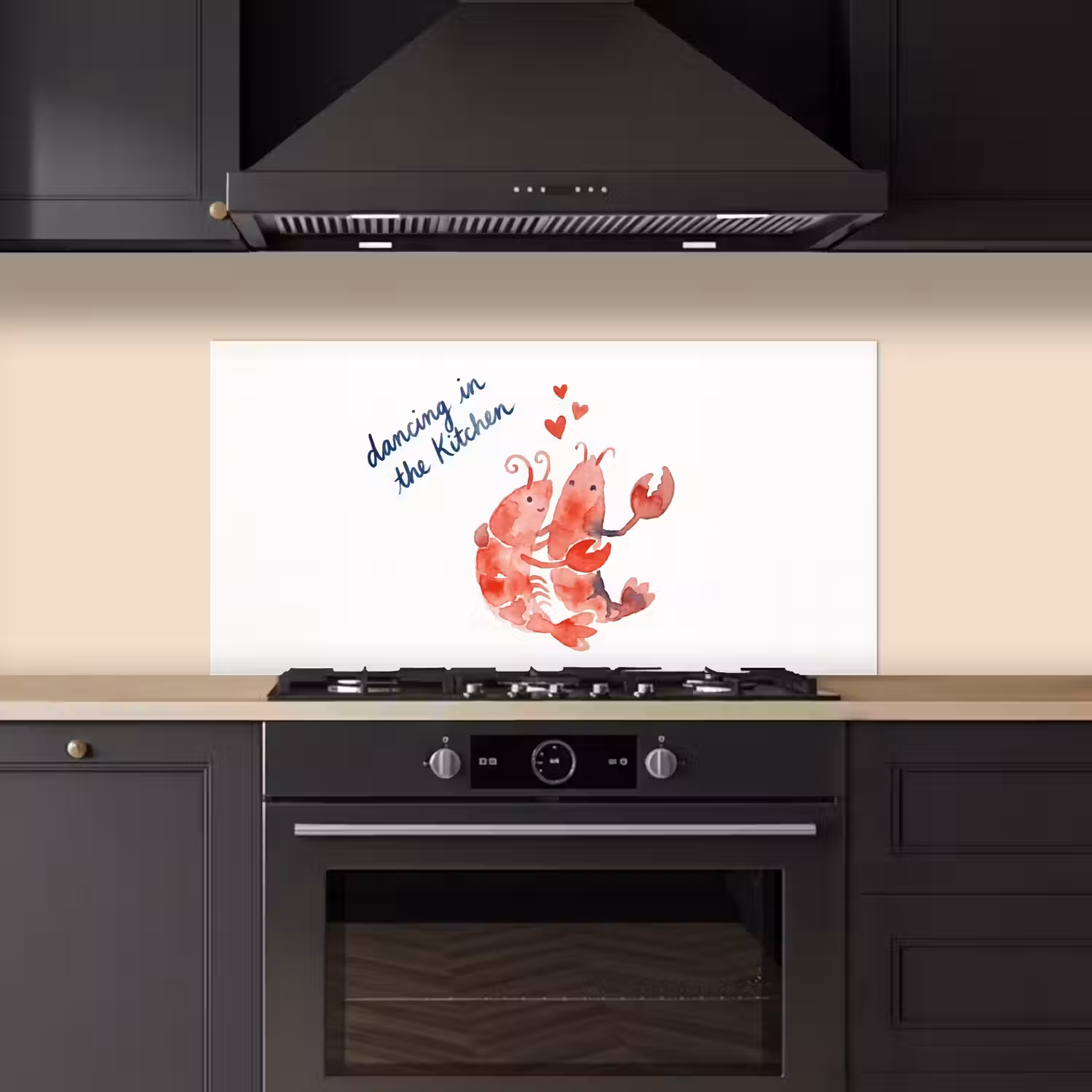 Dier - Dans - Liefde - Waterverf - Rood keuken achterwand spatscherm middel -sfeer1