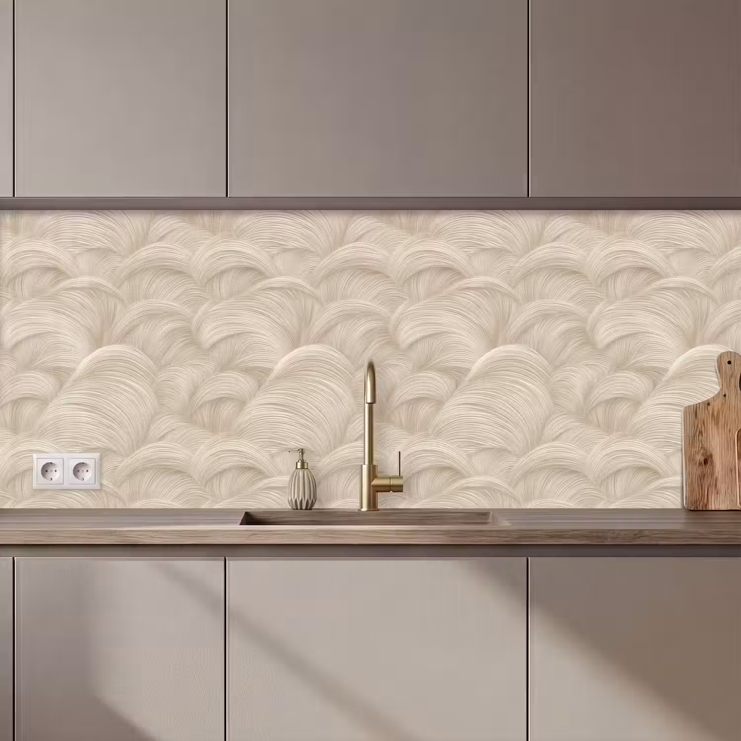 Bogen - Patroon - Beige keuken achterwand 2 middel 871 zz_3dshopping