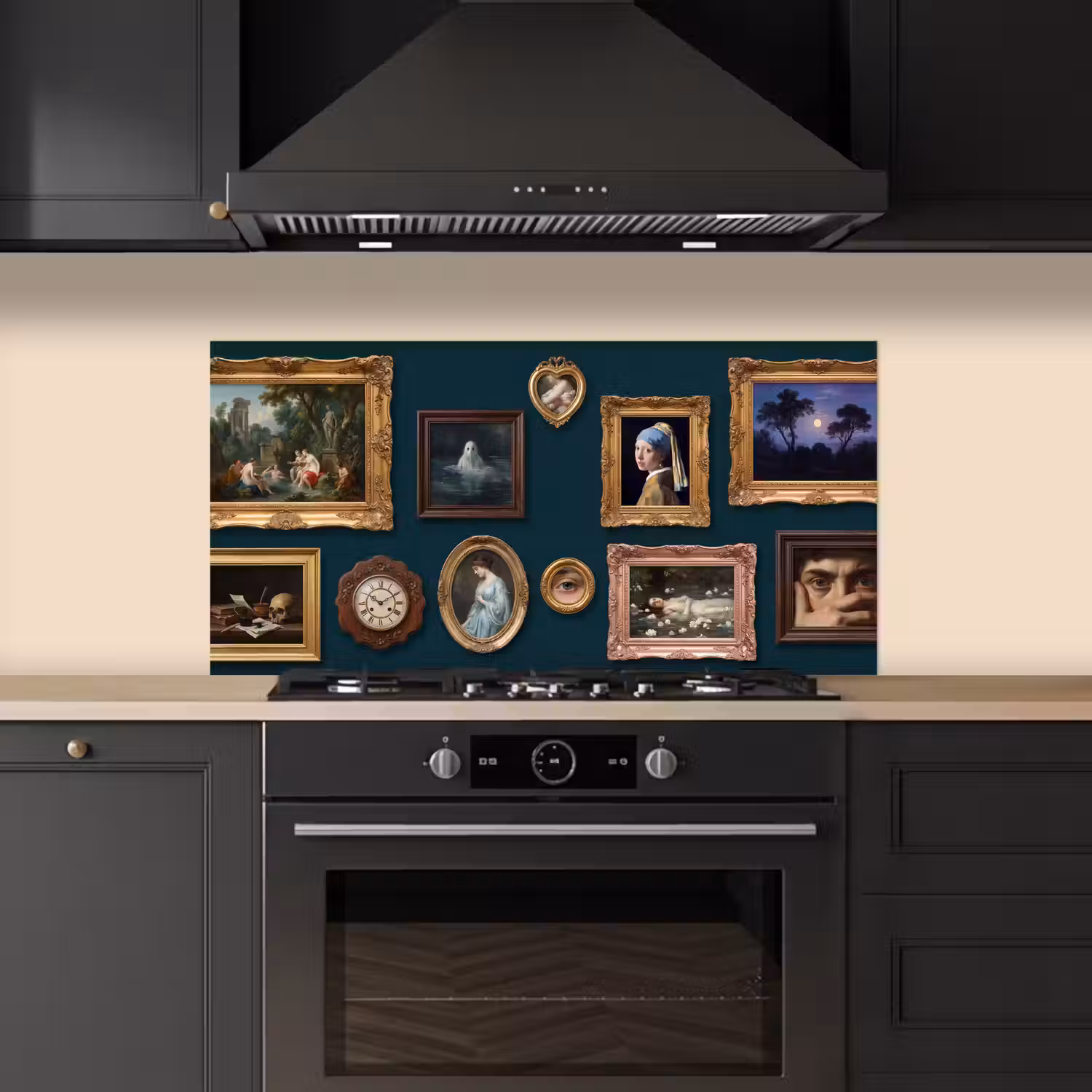 Kunst - Schilderijen - Decoratie - Klassiek - Groen keuken achterwand spatscherm middel -sfeer1