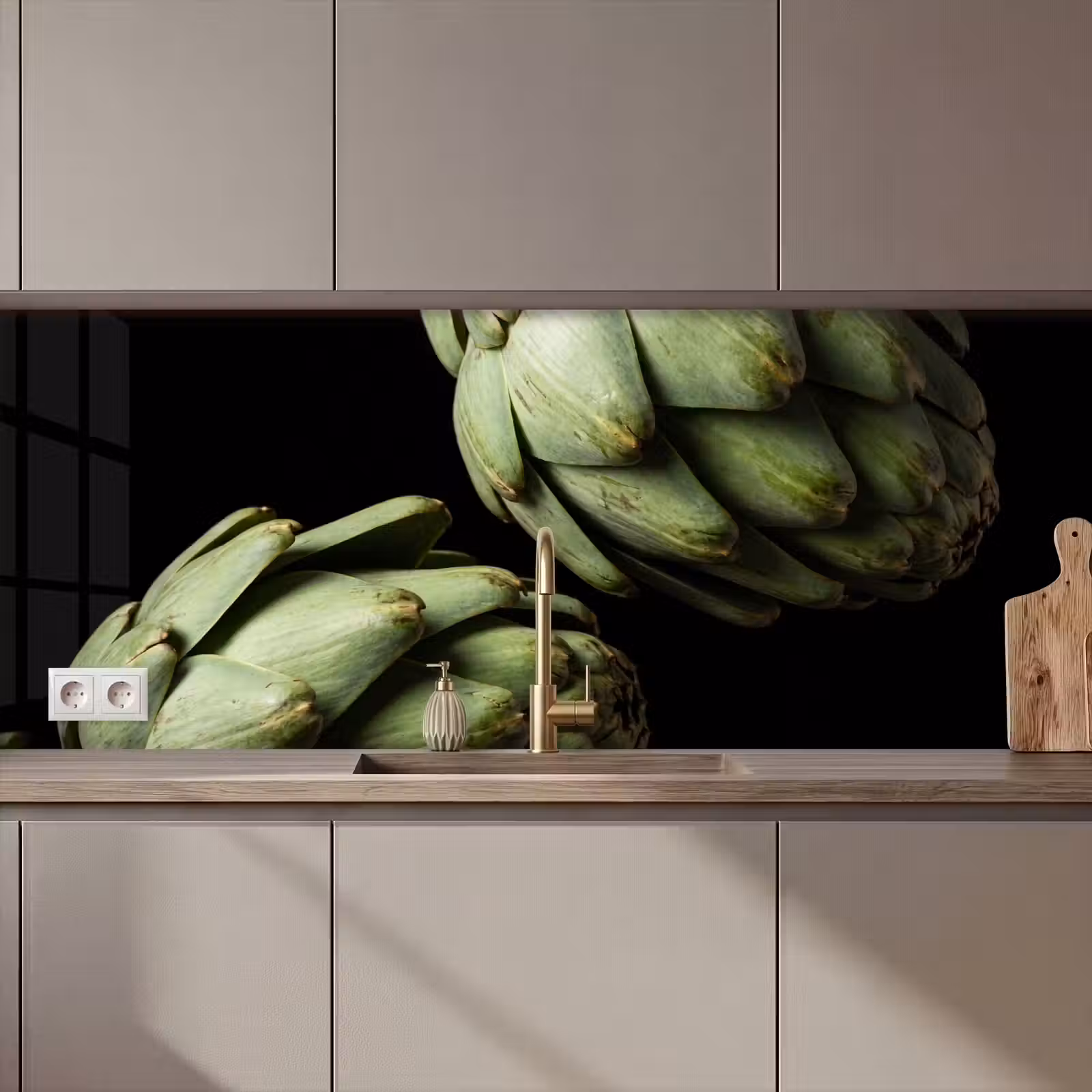 Kitchen Wall Splashback - Artichoke - Green - Food - Artisjok - Groen - Eten keuken achterwand 2 middel zz_3dshopping