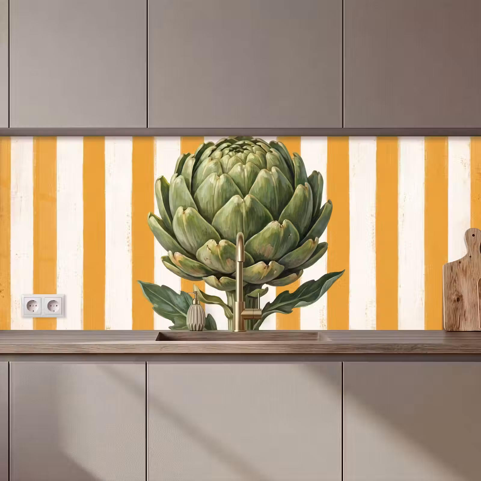 Kitchen Wall Splashback - Artichoke - Modern - Vegetable - Artisjok - Modern - Groente keuken achterwand 2 middel zz_3dshopping