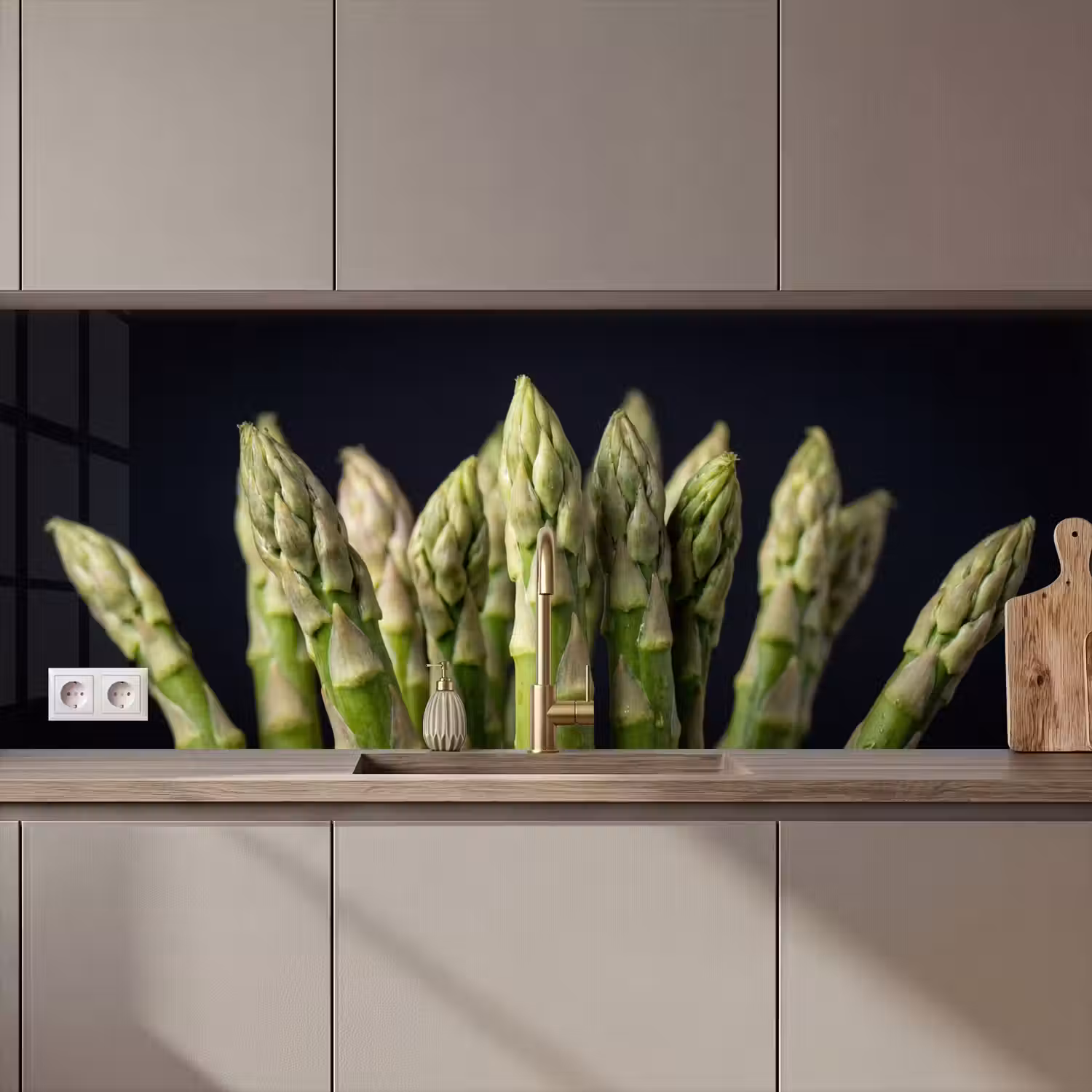 Asperges - Groen - Zwart keuken achterwand 2 middel zz_3dshopping
