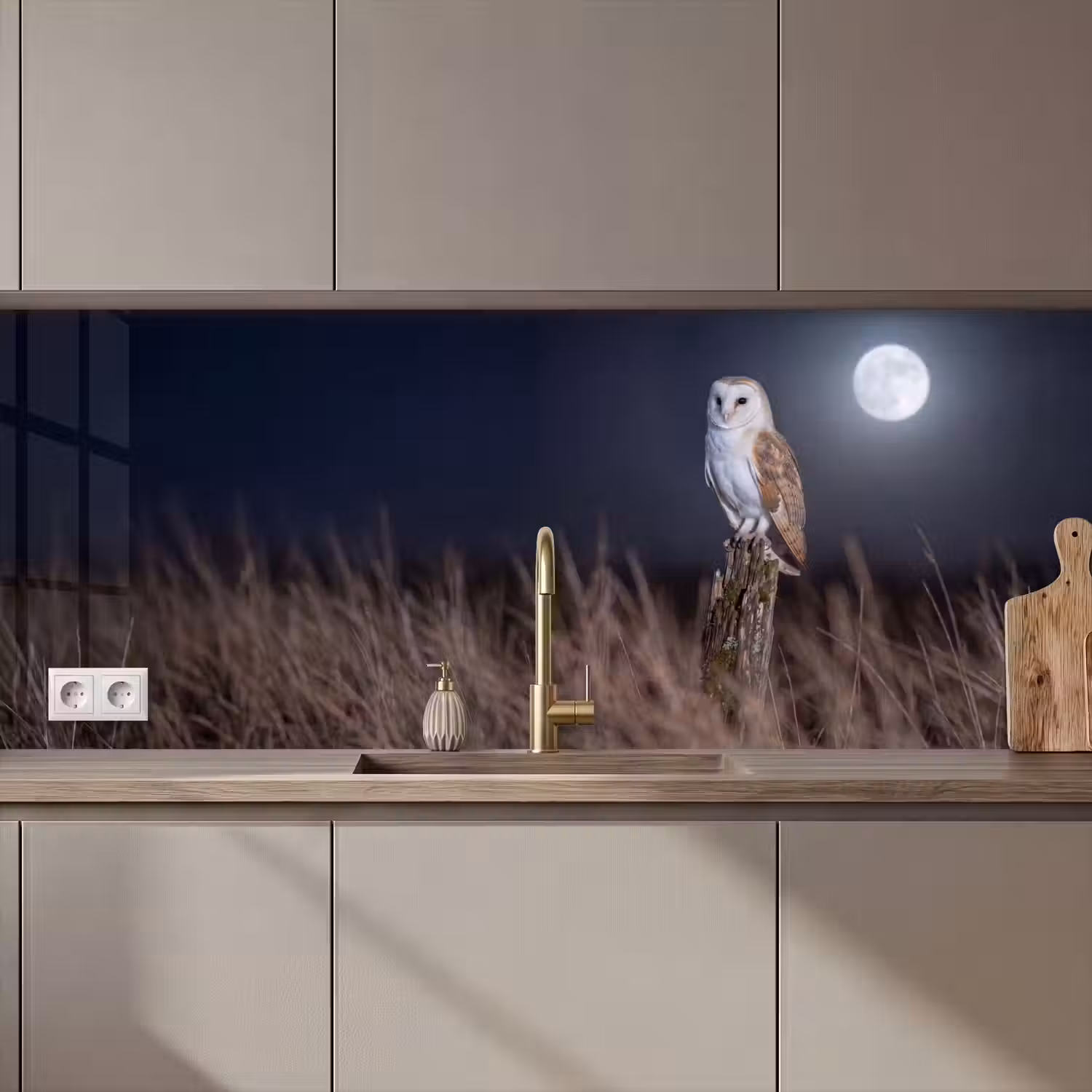 Kerkuil - Maan - Nacht keuken achterwand 2 middel zz_3dshopping