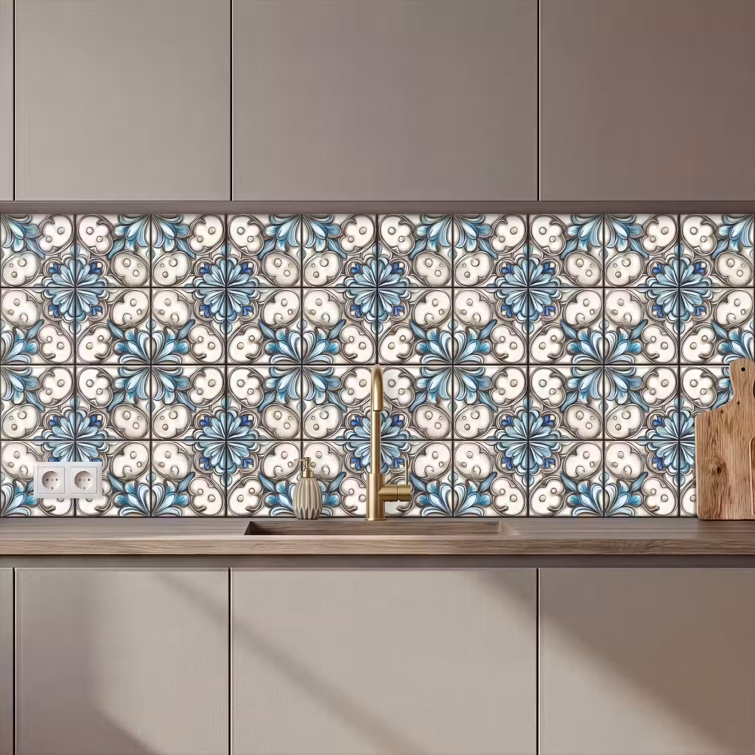 Barok - Tegel - Kleurrijk keuken achterwand 2 middel 871 zz_3dshopping