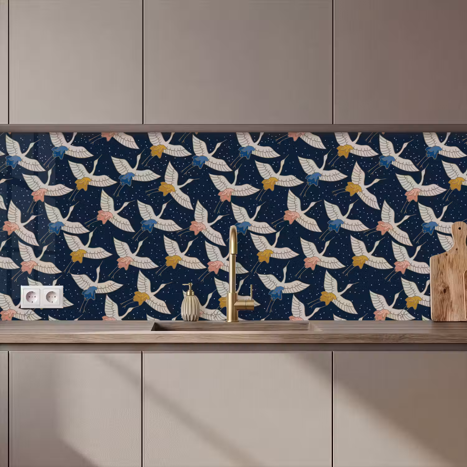 Vogels - Nacht - Japan - Patronen keuken achterwand 2 middel 871 zz_3dshopping