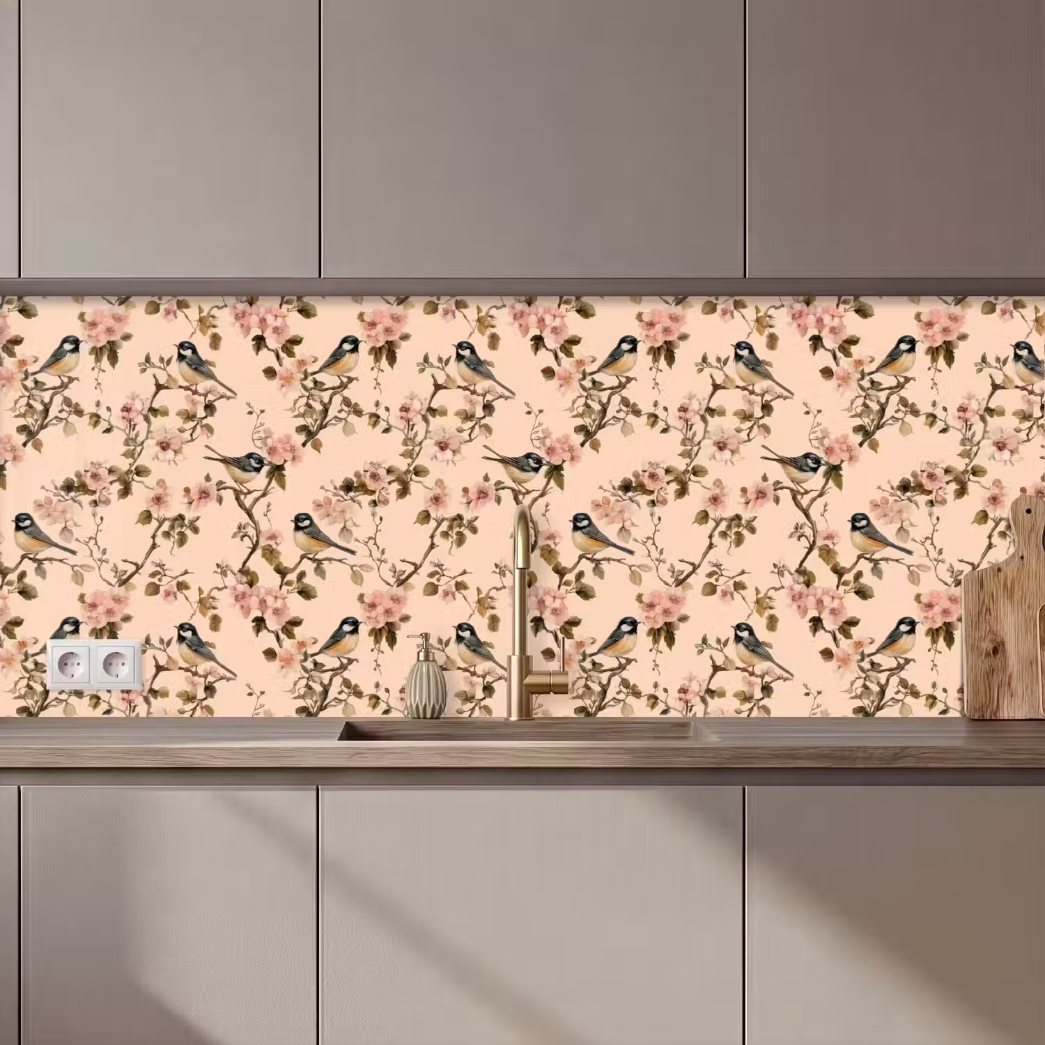 Bloesem - Koolmees - Roze keuken achterwand 2 middel 871 zz_3dshopping