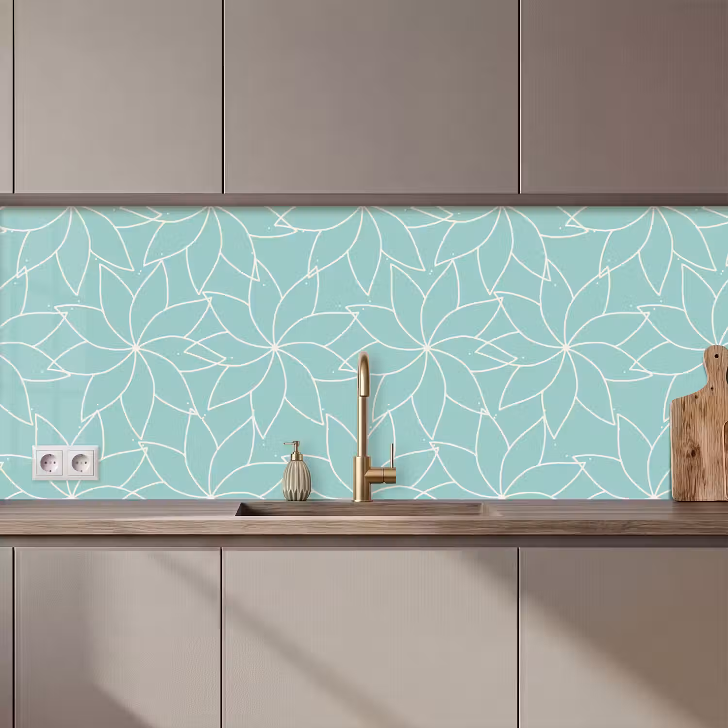 Blauw - Mandala - Design keuken achterwand 2 middel 871 zz_3dshopping