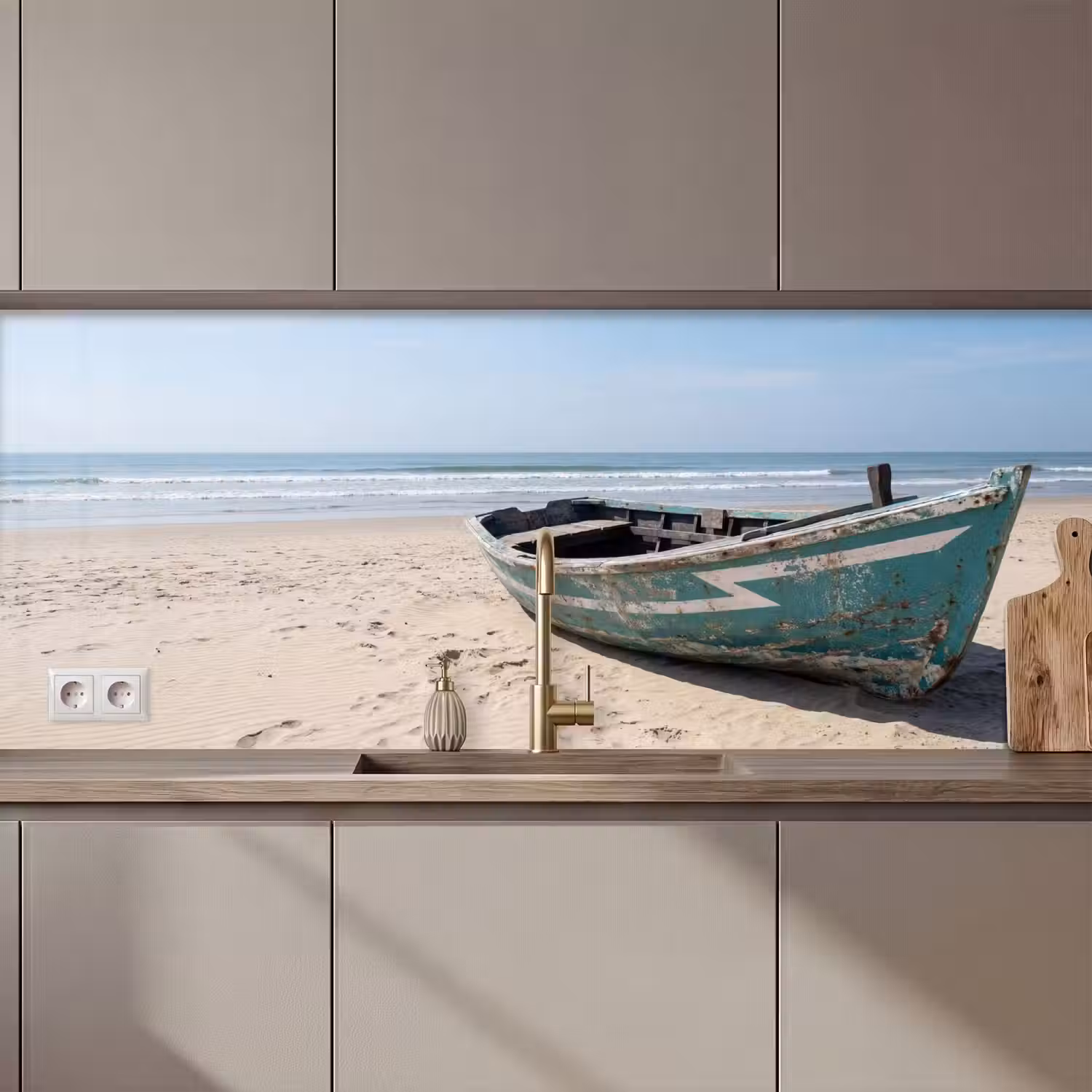 Boot - Zandstrand - Zee keuken achterwand 2 middel zz_3dshopping