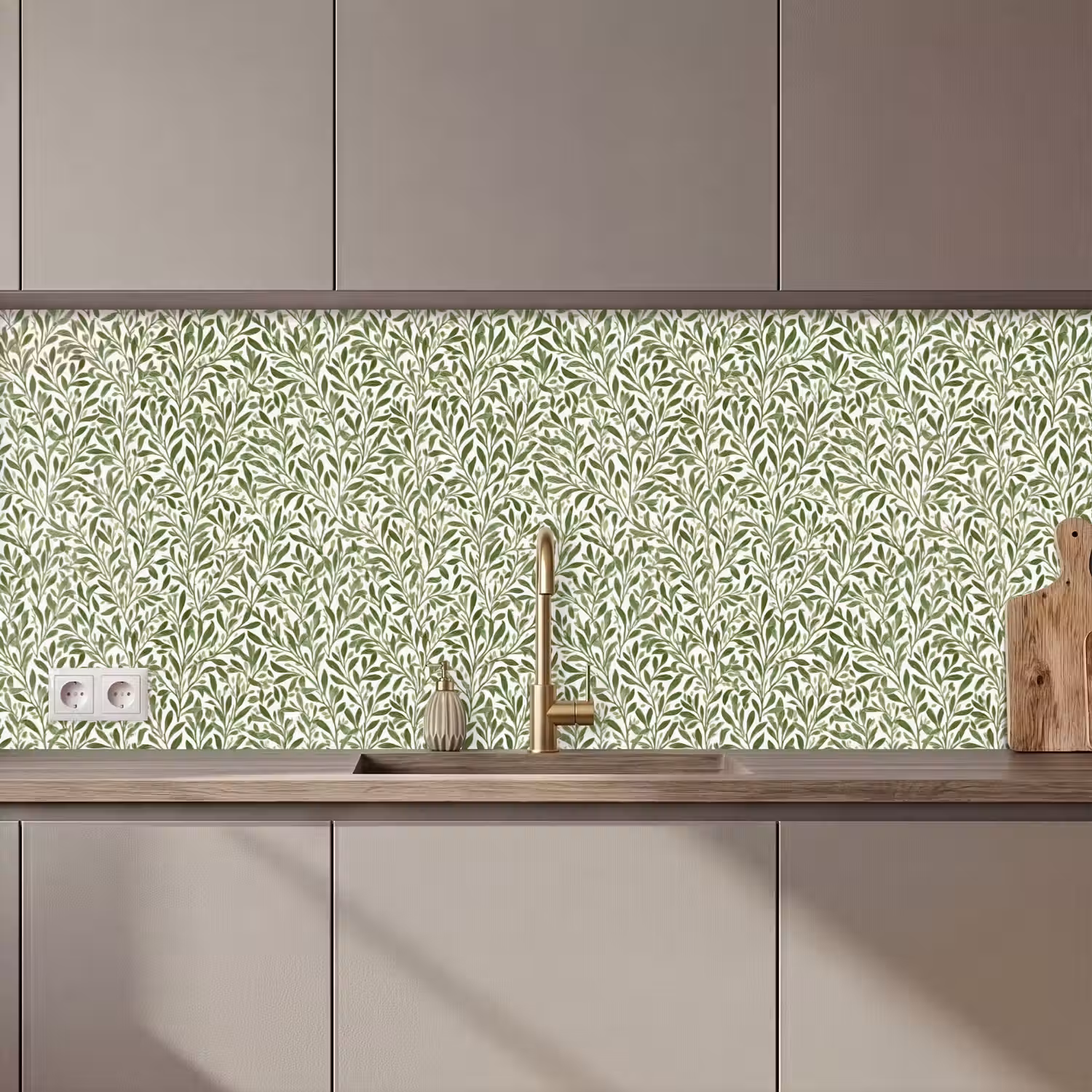Botanisch - Takken - Groen keuken achterwand 2 middel 871 zz_3dshopping