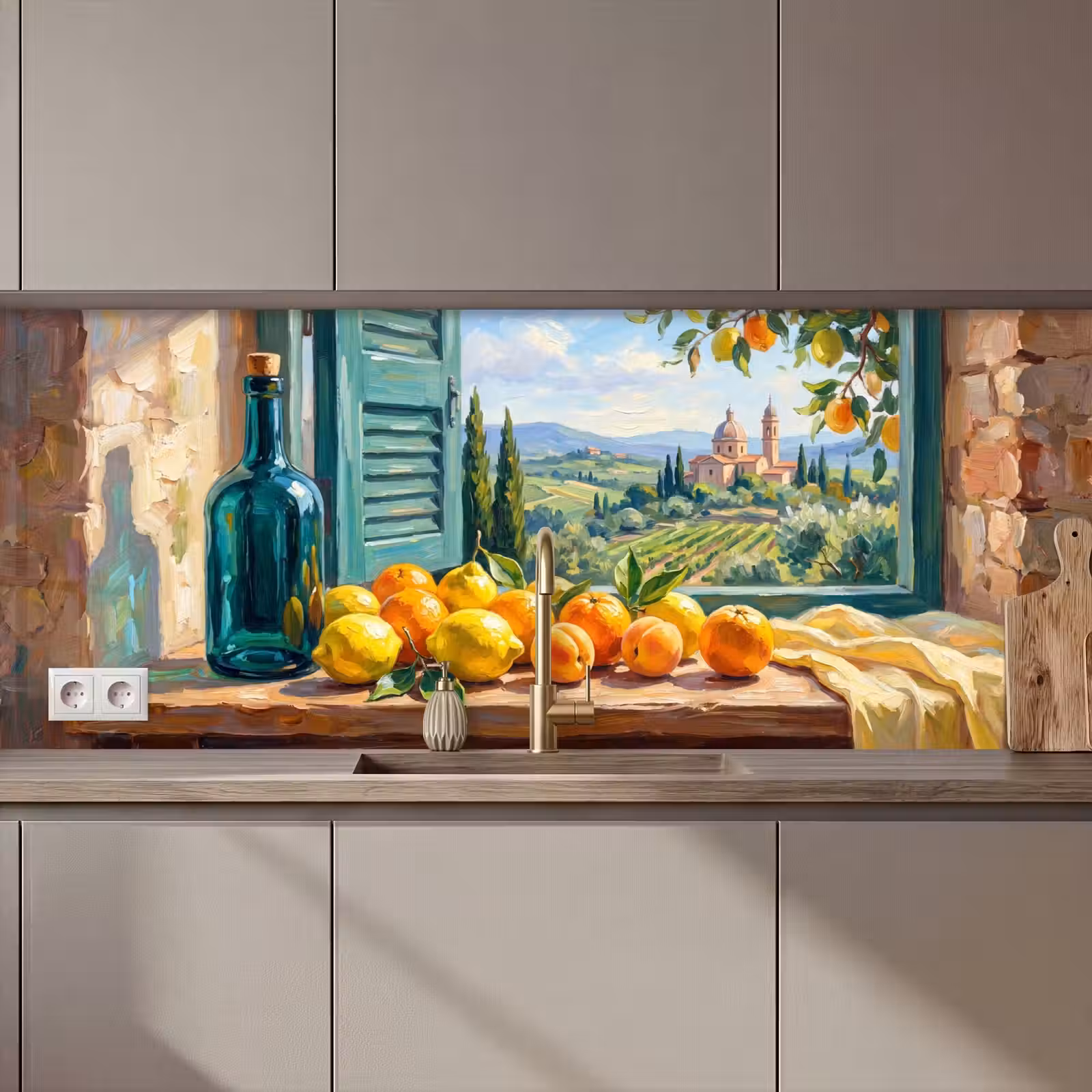 Kitchen Wall Splashback - Bottle - Fruit - Still Life - Fles - Fruit - Stilleven keuken achterwand 2 middel zz_3dshopping