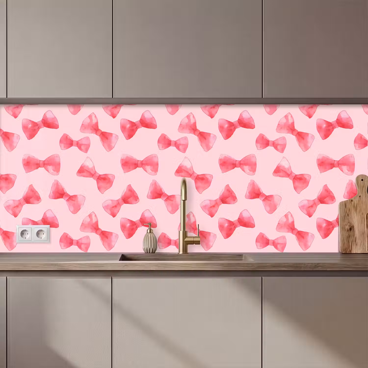 Strikken - Aquarel - Roze keuken achterwand 2 middel 871 zz_3dshopping