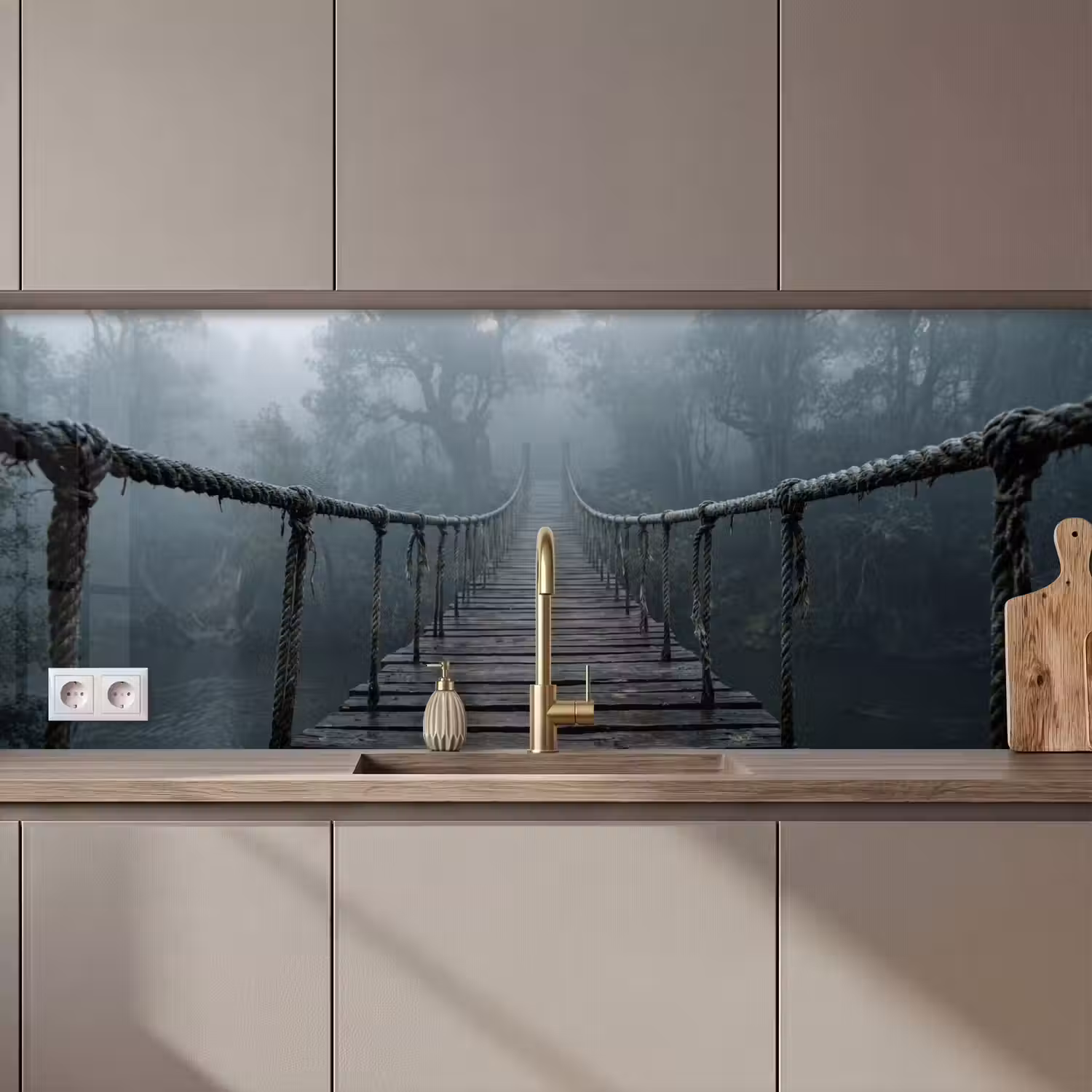 Brug - Jungle - Mist - Natuur keuken achterwand 2 middel zz_3dshopping