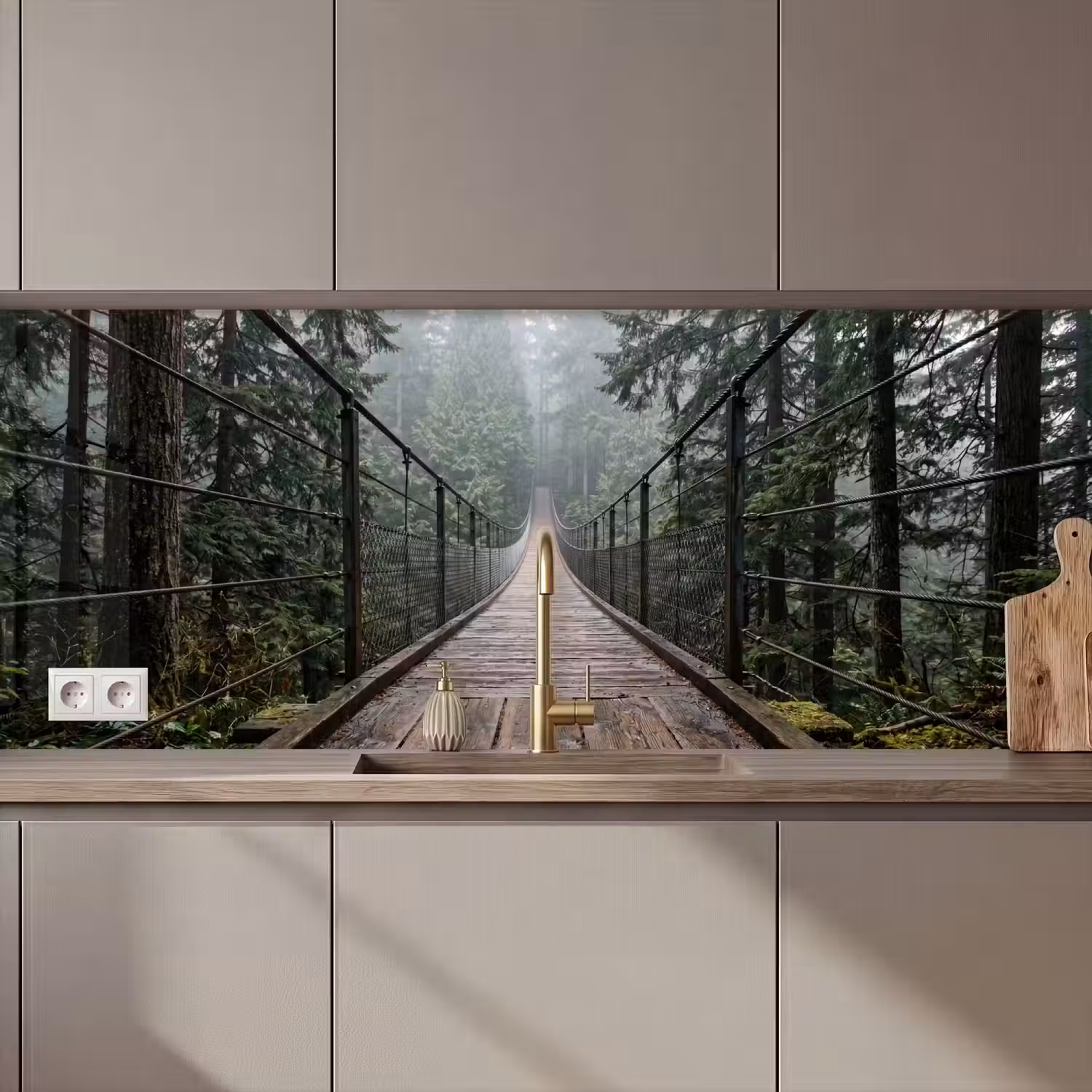 Brug - Bos - Mist - Natuur keuken achterwand 2 middel zz_3dshopping