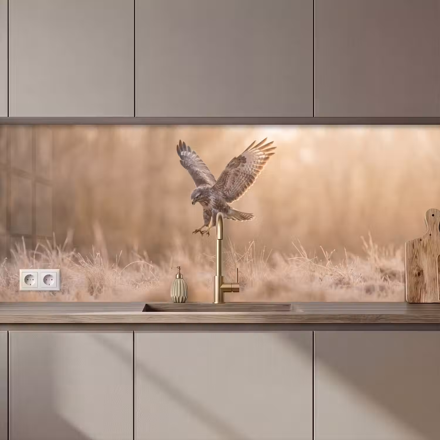 Buizerd - Roofvogel - Natuur - Bruin keuken achterwand 2 middel zz_3dshopping
