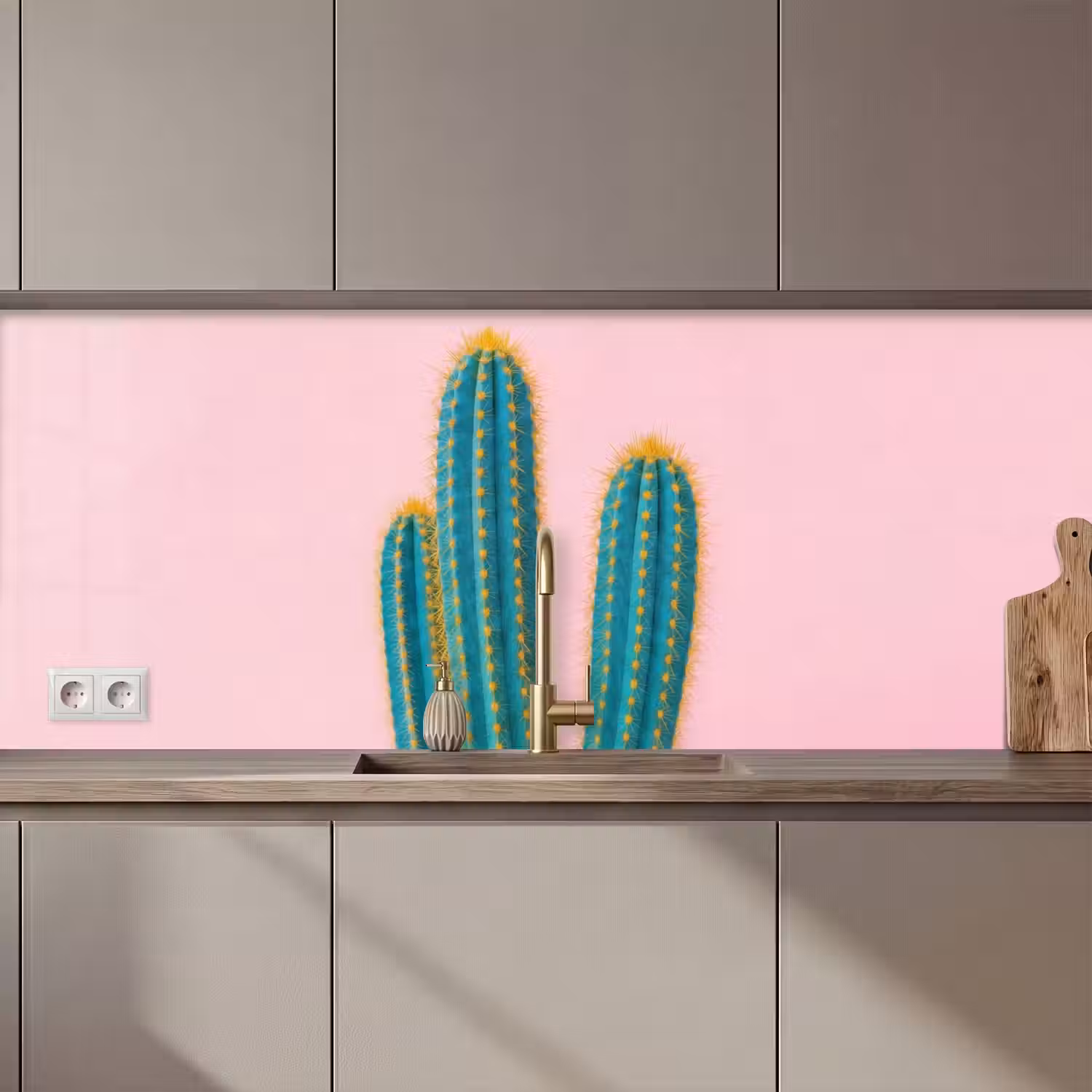 Cactussen - Modern - Pastel keuken achterwand 2 middel zz_3dshopping