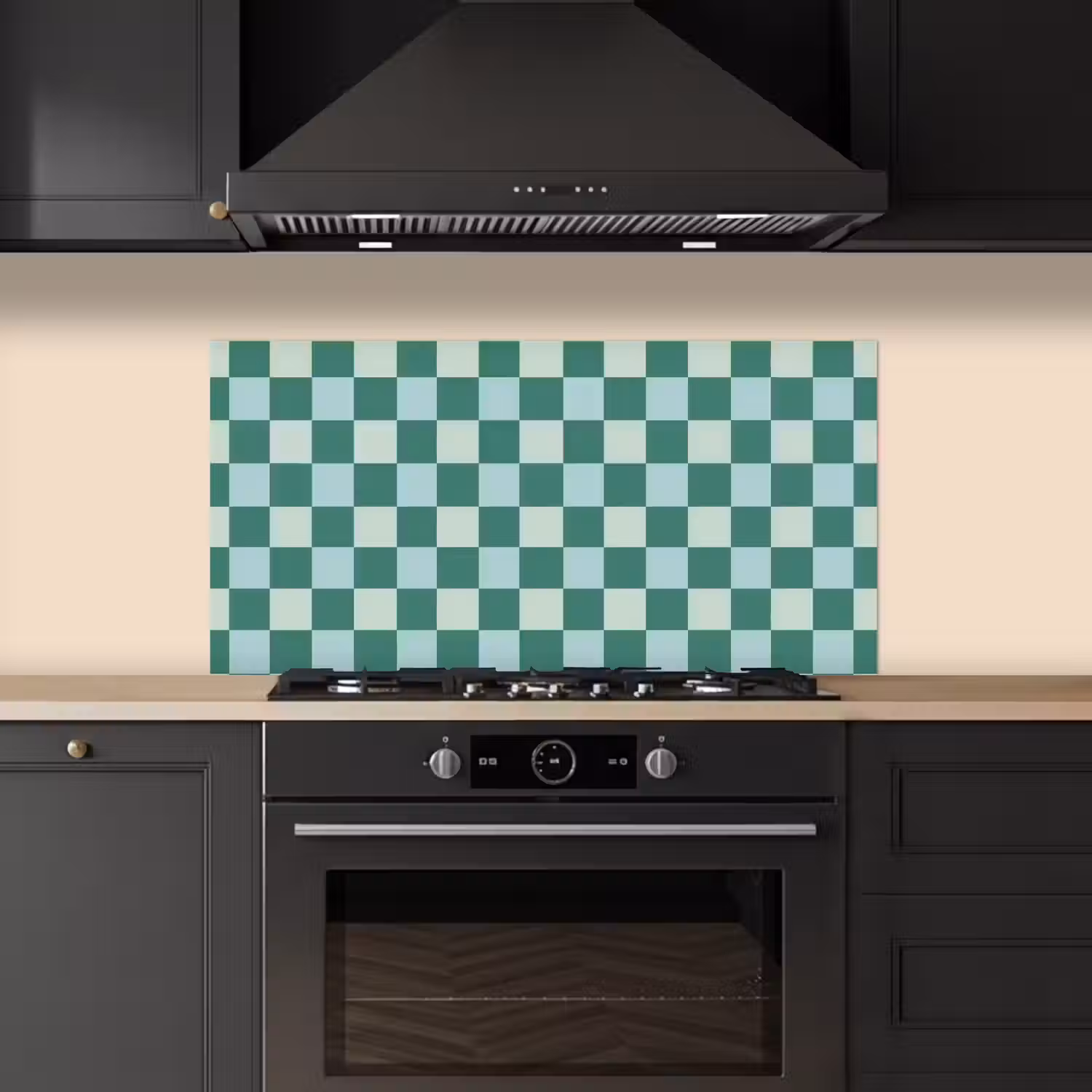 Schaak - Klassiek - Groen keuken achterwand spatscherm middel 899 -sfeer1
