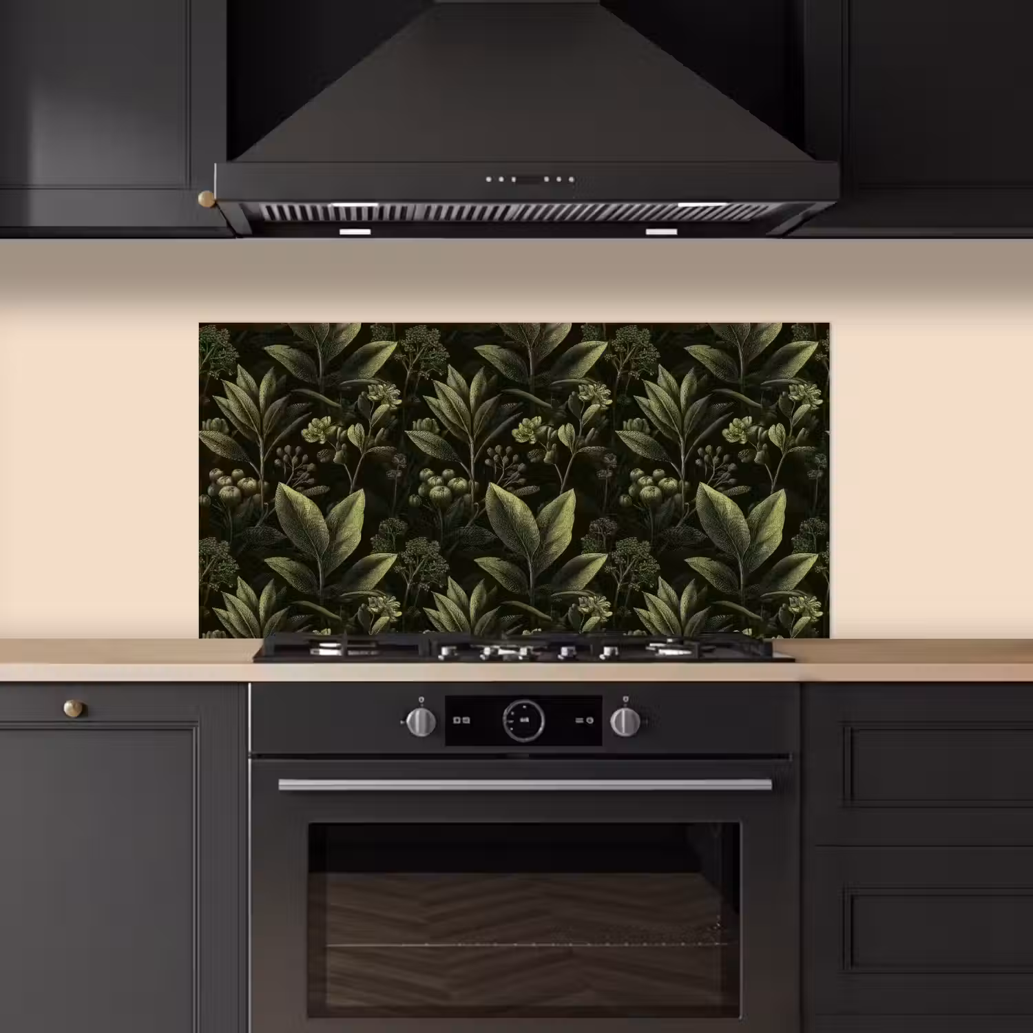 Klassiek - Donker - Botanisch - Planten keuken achterwand spatscherm middel 899 -sfeer1