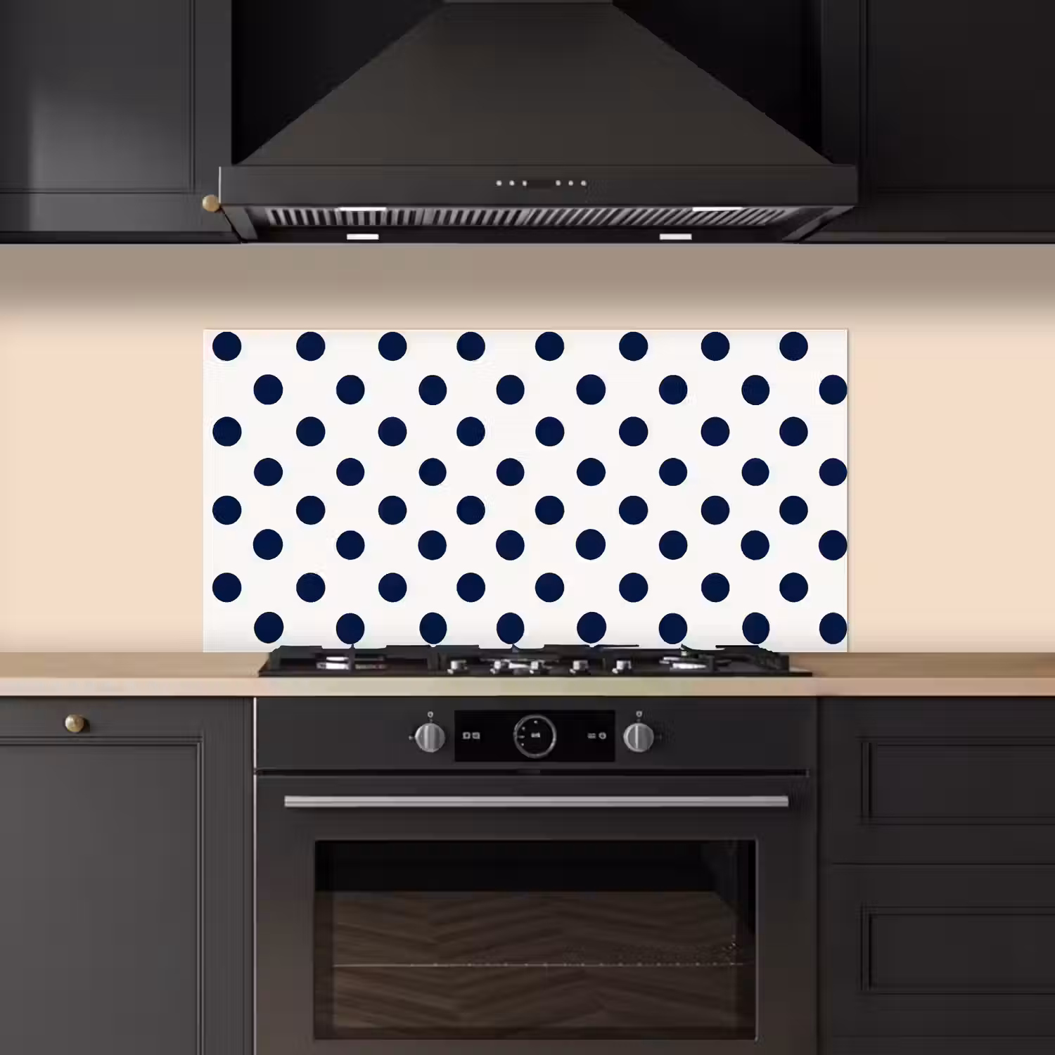 Klassiek - Stippen - Blauw keuken achterwand spatscherm middel 899 -sfeer1