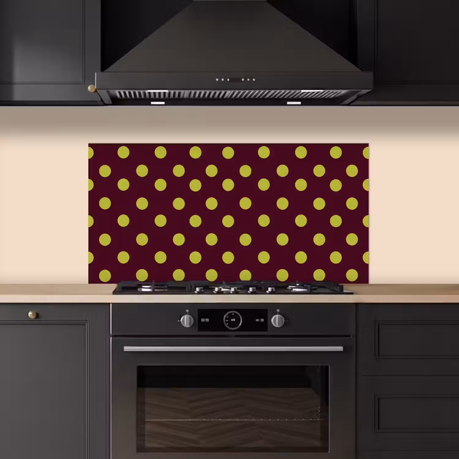 Klassiek - Stippen - Groen keuken achterwand spatscherm middel 899 -sfeer1