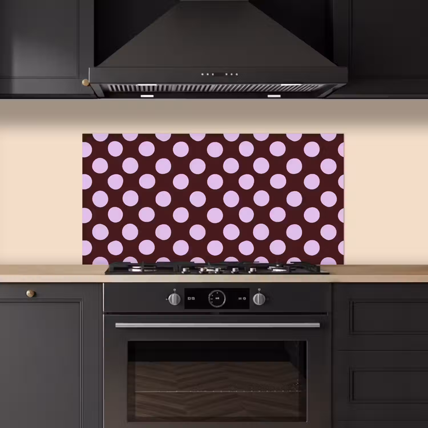 Klassiek - Stippen - Paars keuken achterwand spatscherm middel 899 -sfeer1