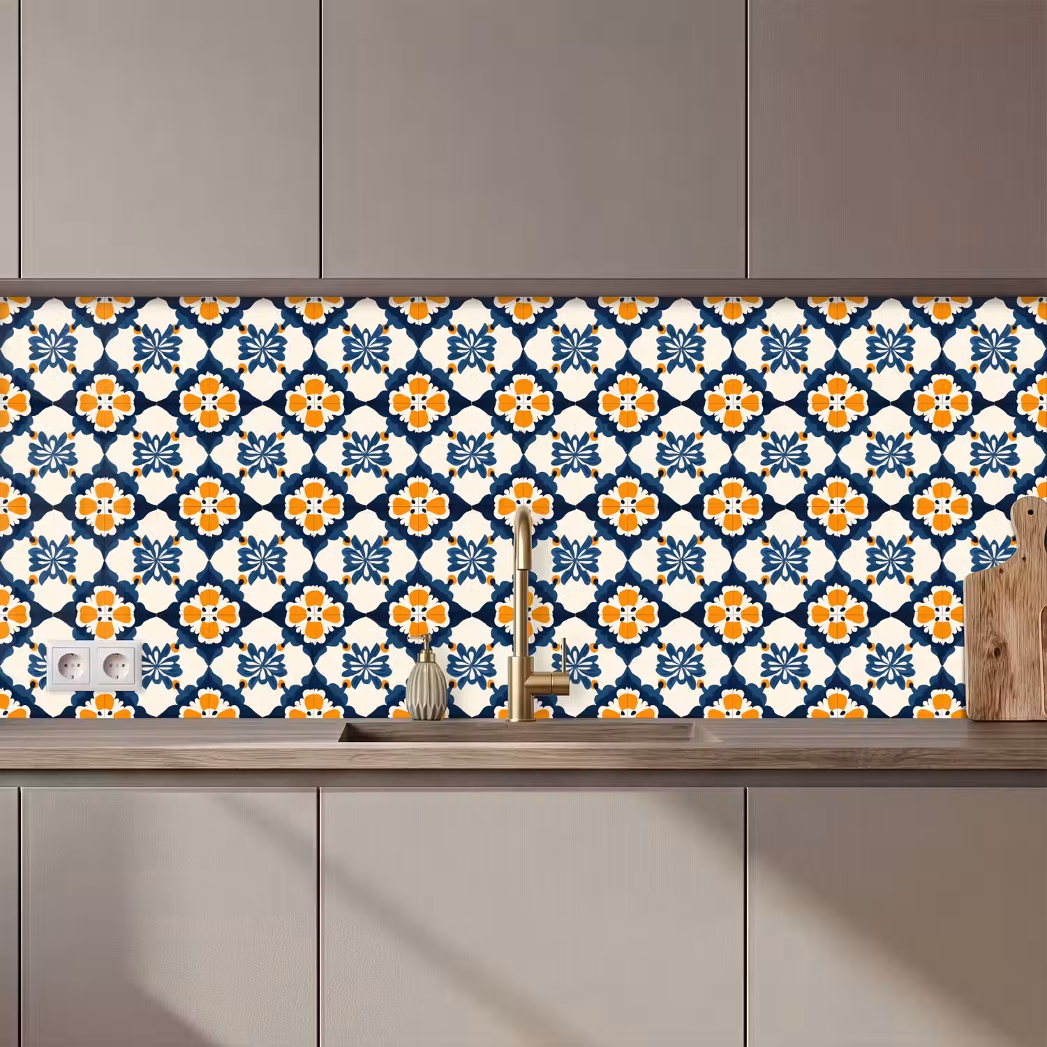 Klassiek - Geometrisch - Blauw keuken achterwand 2 middel 871 zz_3dshopping