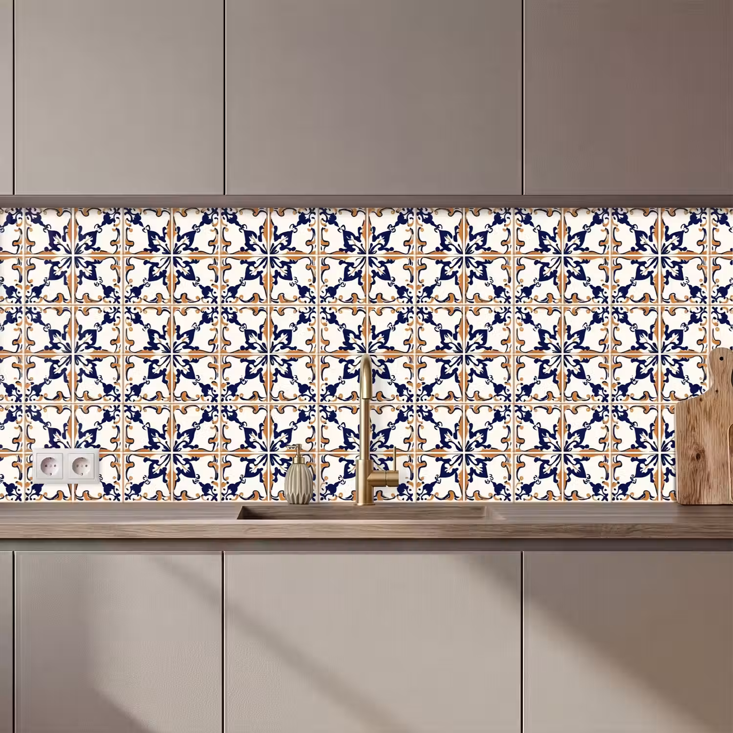 Klassiek - Patroon - Kleurrijk keuken achterwand 2 middel 871 zz_3dshopping