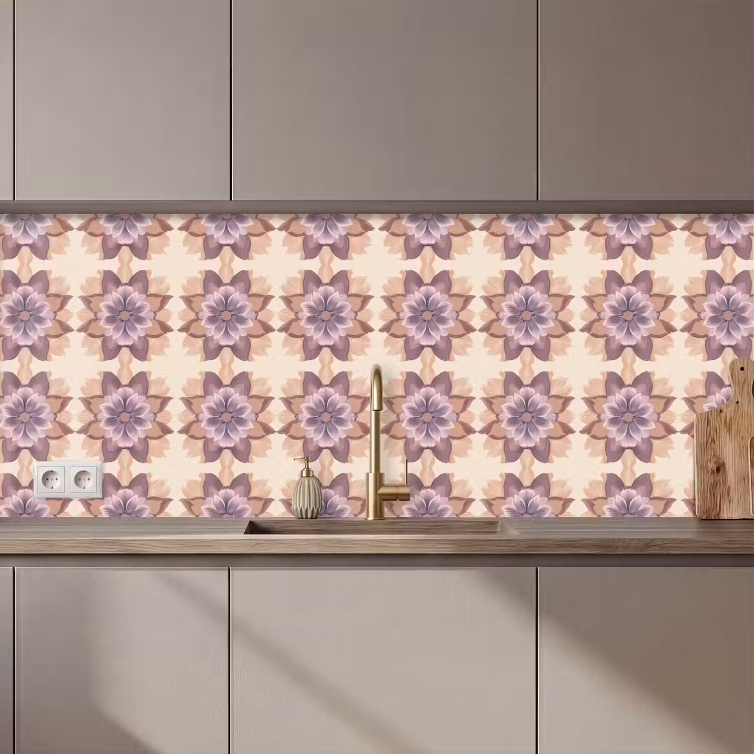 Klassiek - Patroon - Paars keuken achterwand 2 middel 871 zz_3dshopping