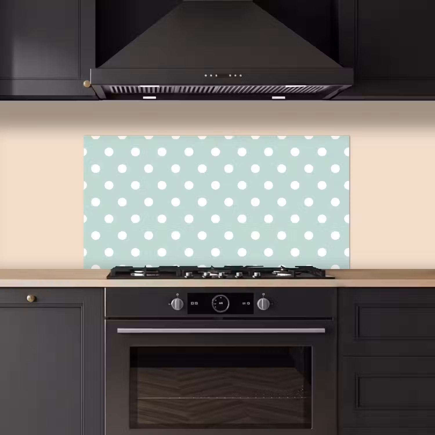 Klassiek - Polka - Groen keuken achterwand spatscherm middel 899 -sfeer1