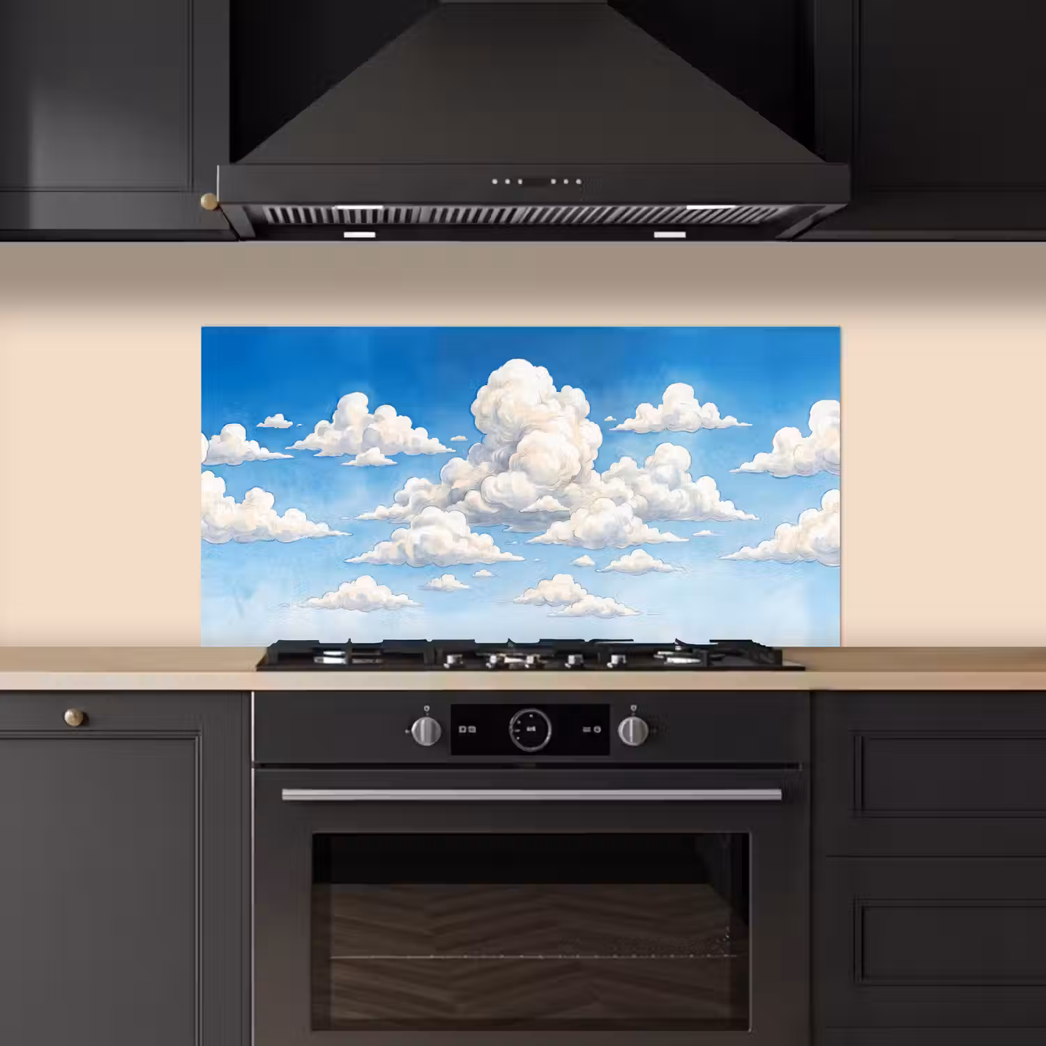 Wolken - Blauwe lucht - Natuur - Modern - Wit keuken achterwand spatscherm middel -sfeer1
