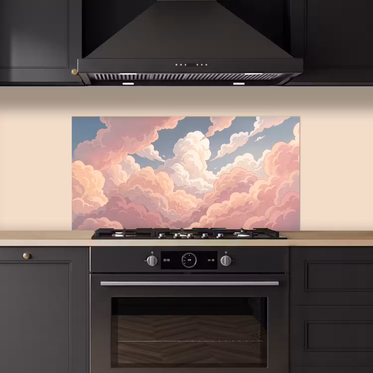Wolken - Lucht - Natuur - Pastel - Roze keuken achterwand spatscherm middel -sfeer1