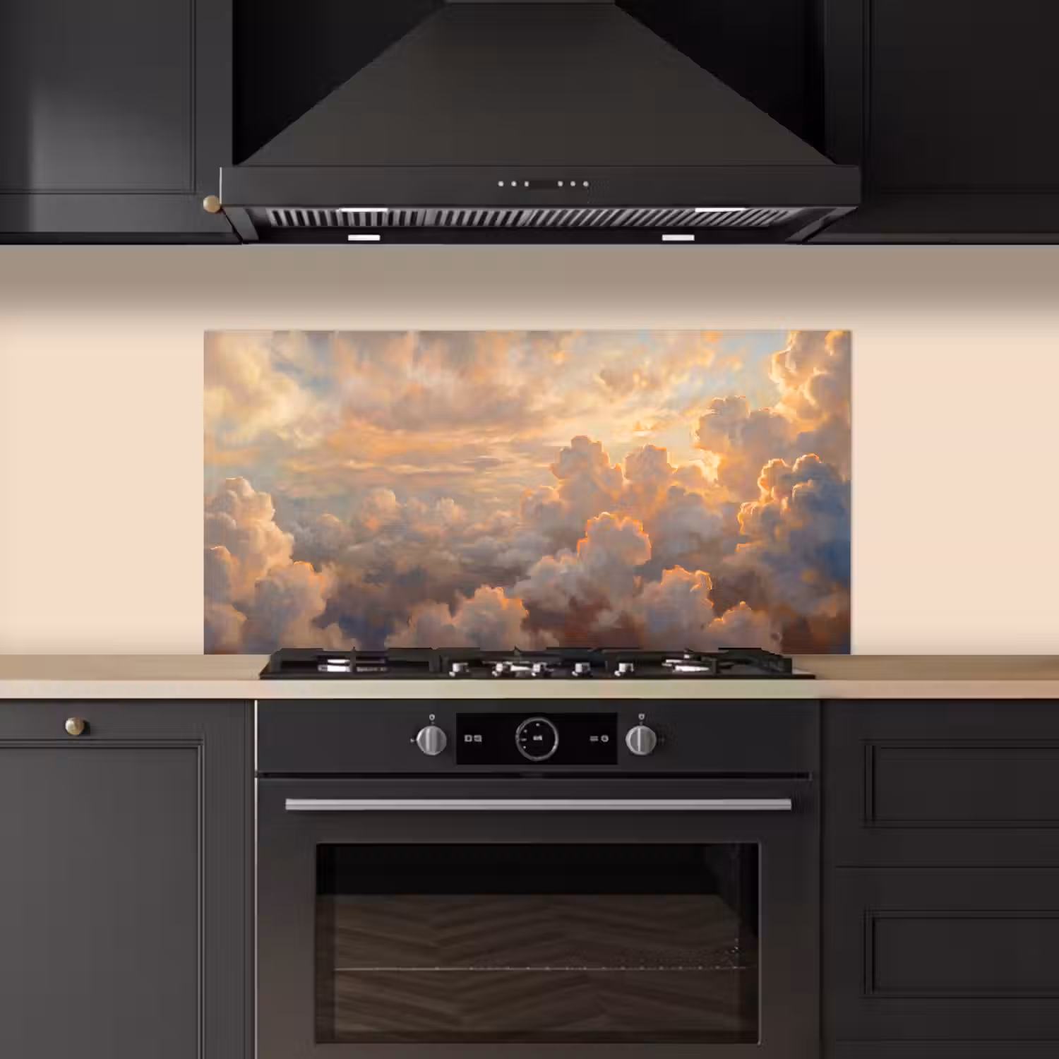 Wolken - Zonsondergang - Natuur - Abstract - Goud keuken achterwand spatscherm middel -sfeer1