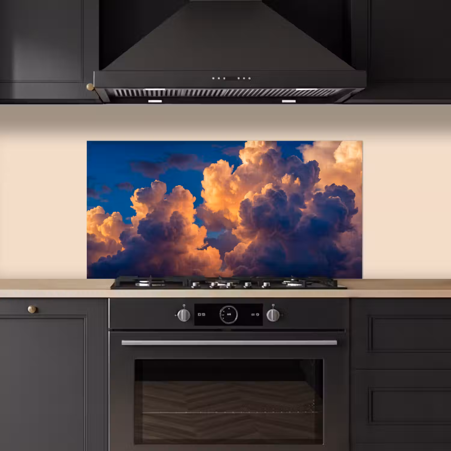 Wolken - Zonsondergang - Natuur - Oranje - Blauw keuken achterwand spatscherm middel -sfeer1